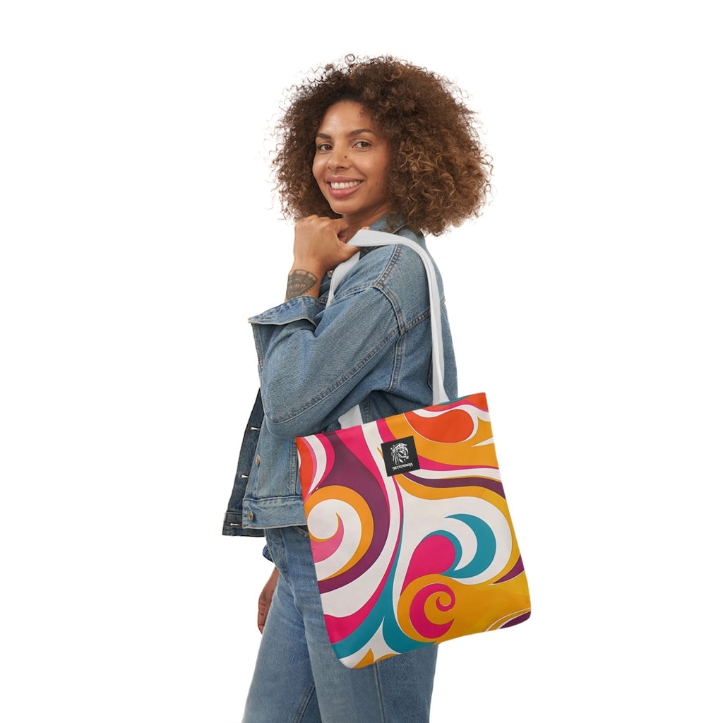 Golden Kandi Swirl  Canvas Tote Bag, 5-Color Straps
