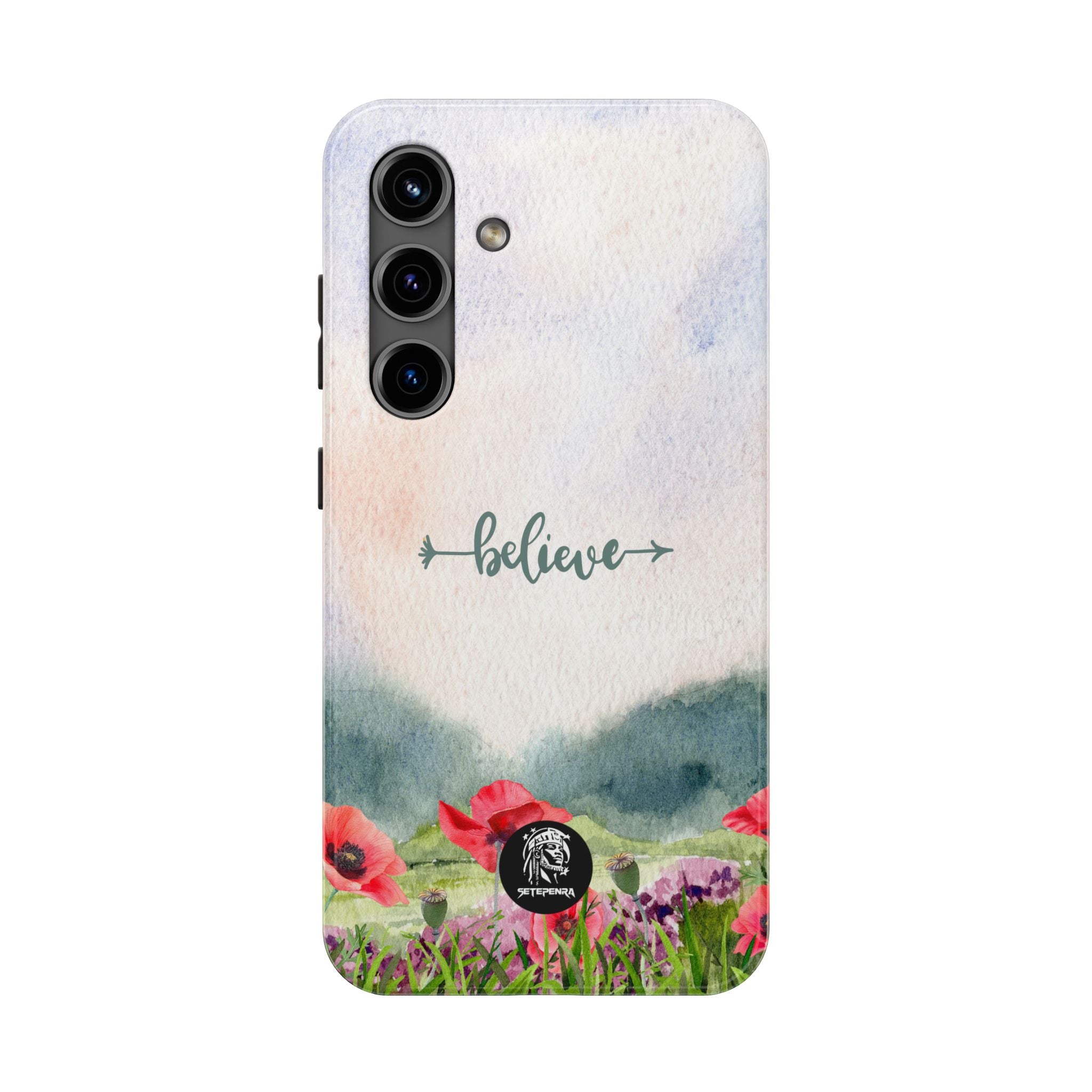 Believe Tough Phone Case (For iPhone, Galaxy & More) - Watercolor Flower
