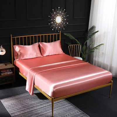 SETEPENRA 4-Piece Queen/King Size Satin Bedding Set With Fitted Sheet SETEPENRA .