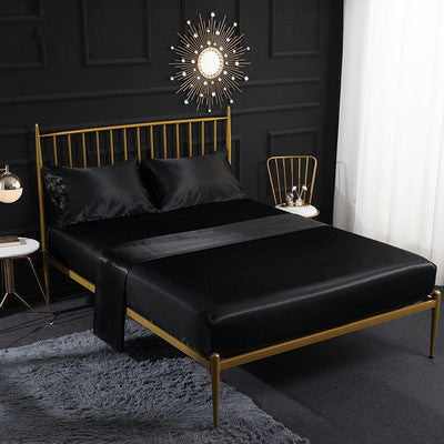 SETEPENRA 4-Piece Queen/King Size Satin Bedding Set With Fitted Sheet SETEPENRA .