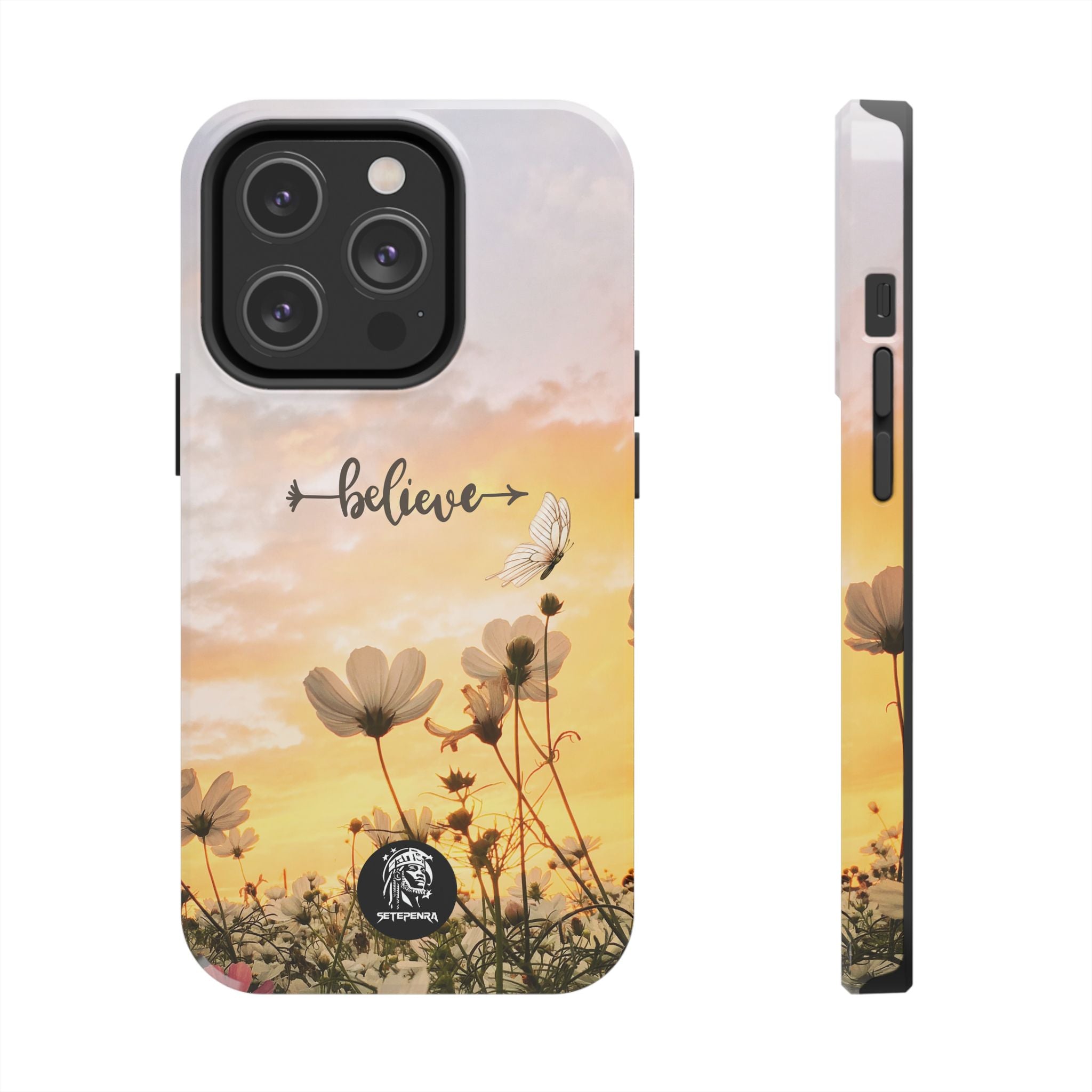 Believe Tough Phone Case (For iPhone, Galaxy & More) - Aesthetic Flower SETEPENRA Phone Case.