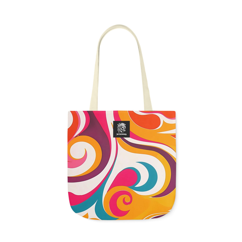 Golden Kandi Swirl  Canvas Tote Bag, 5-Color Straps SETEPENRA Accessories.