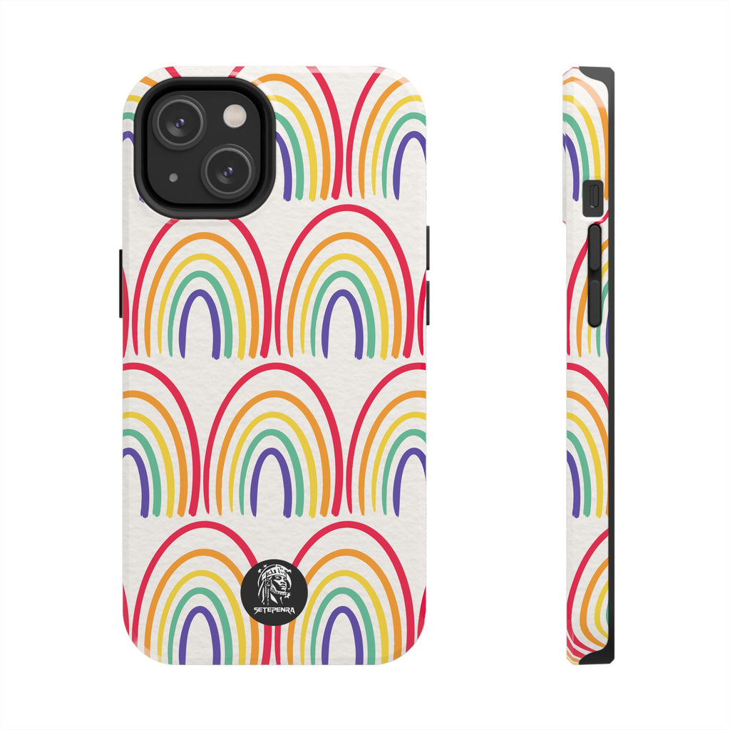 Retro Rainbow Tough Phone Case (For iPhone, Galaxy & More) SETEPENRA Phone Case.