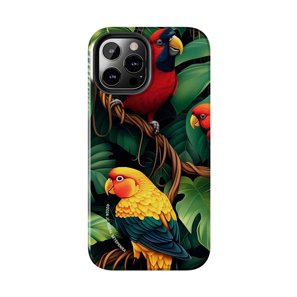 Tri-Parrot Tough Phone Case (For iPhone, Galaxy & More)