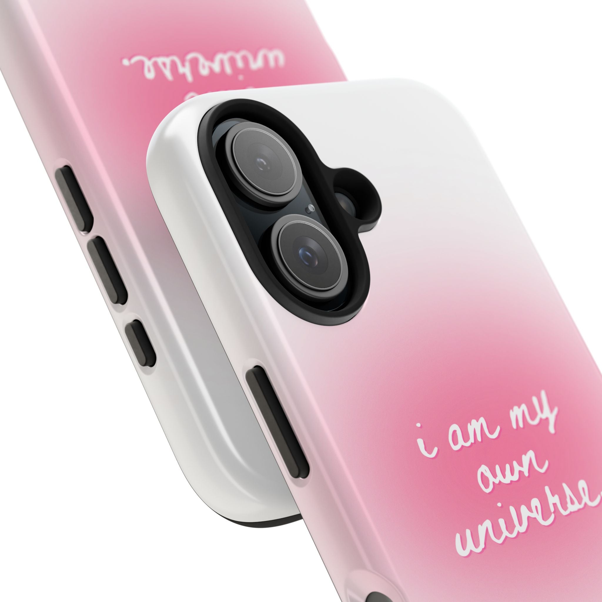 I Am My Own Universe — Pink On White Protective Cover Tough Phone Case