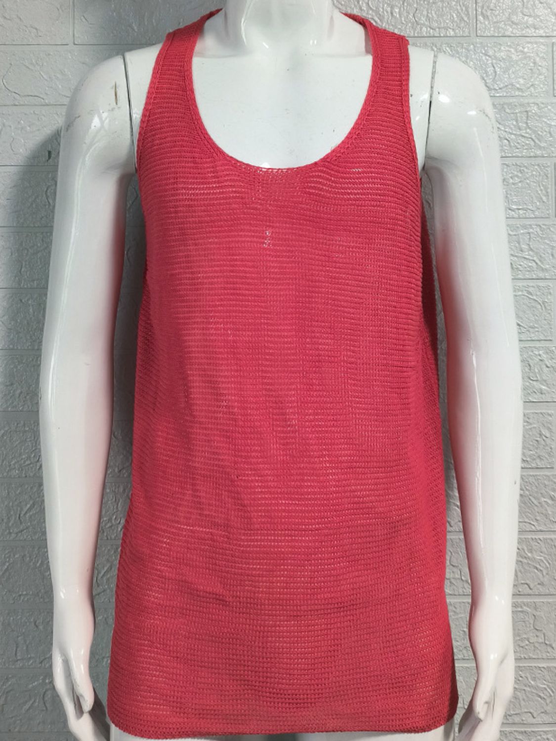 Men's Plus Size Scoop Neck Knit Tank SETEPENRA .