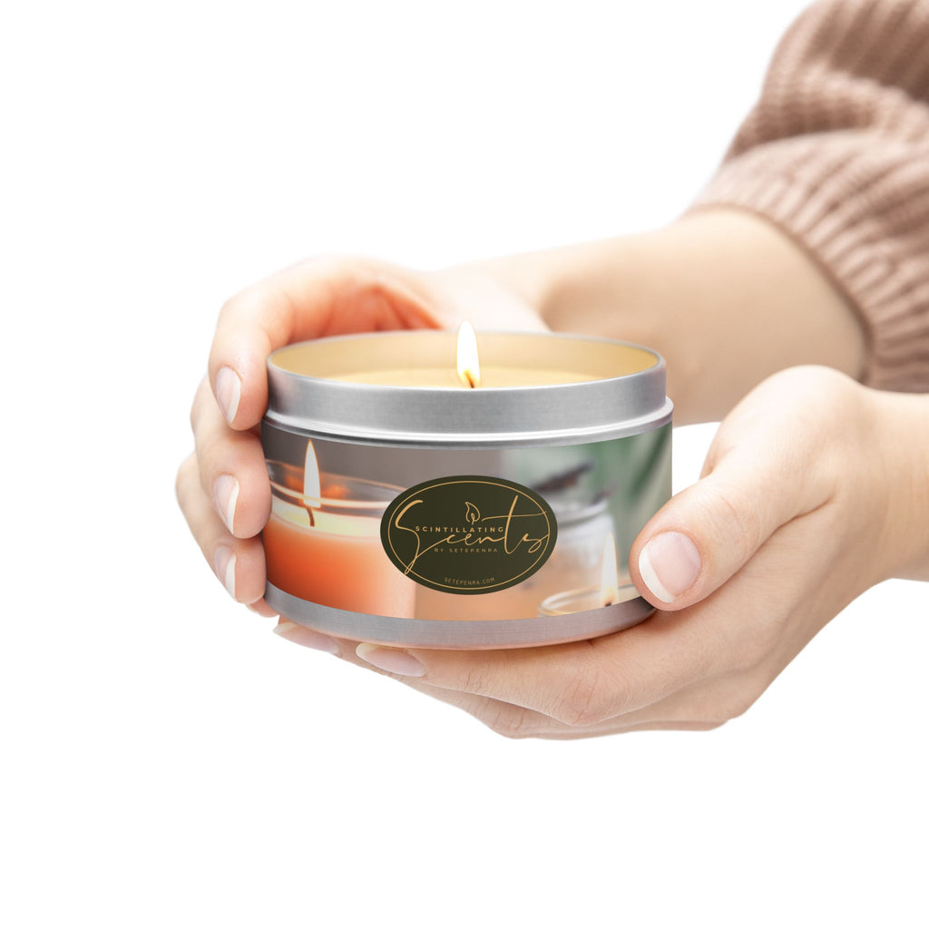 Scintillating Scents by SETEPENRA Tin Candles - Gold, Silver, Black (4oz, 8oz)