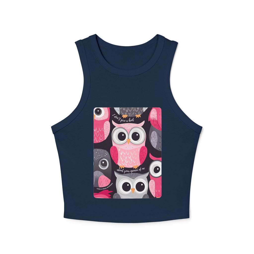 Don't Give A Hoot Women's Micro Rib Racer Tank Top SETEPENRA Tank Top.