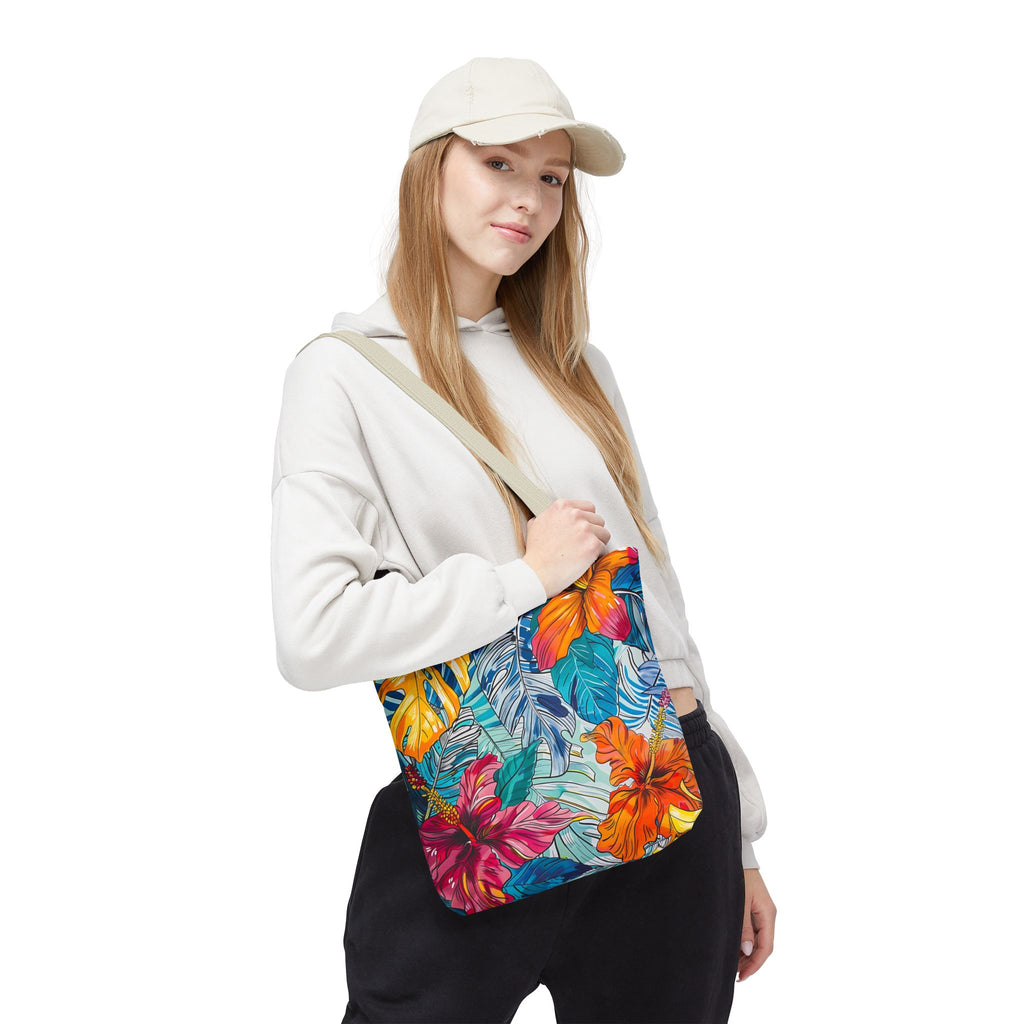 Monstera Hibiscus Tote Bag