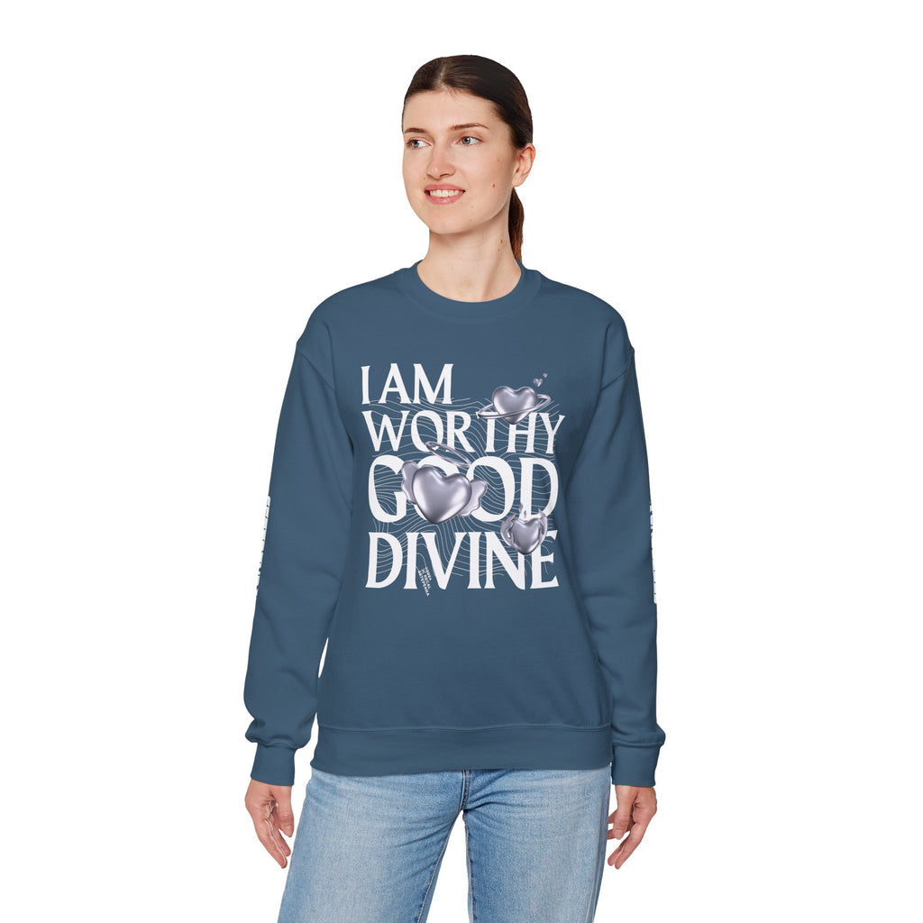I AM WORTHY GOOD DIVINE Unisex Heavy Blend™ Crewneck Sweatshirt