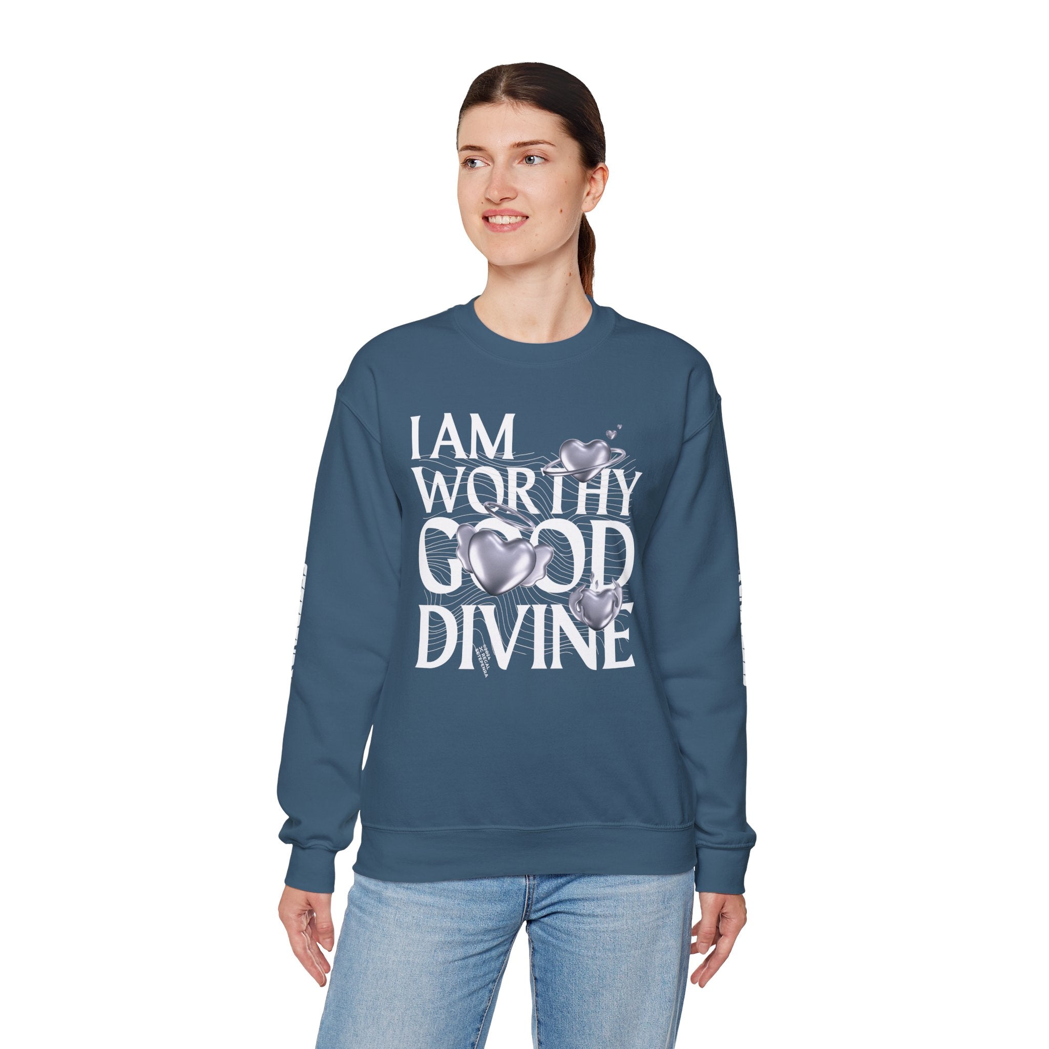 I AM WORTHY GOOD DIVINE Unisex Heavy Blend™ Crewneck Sweatshirt