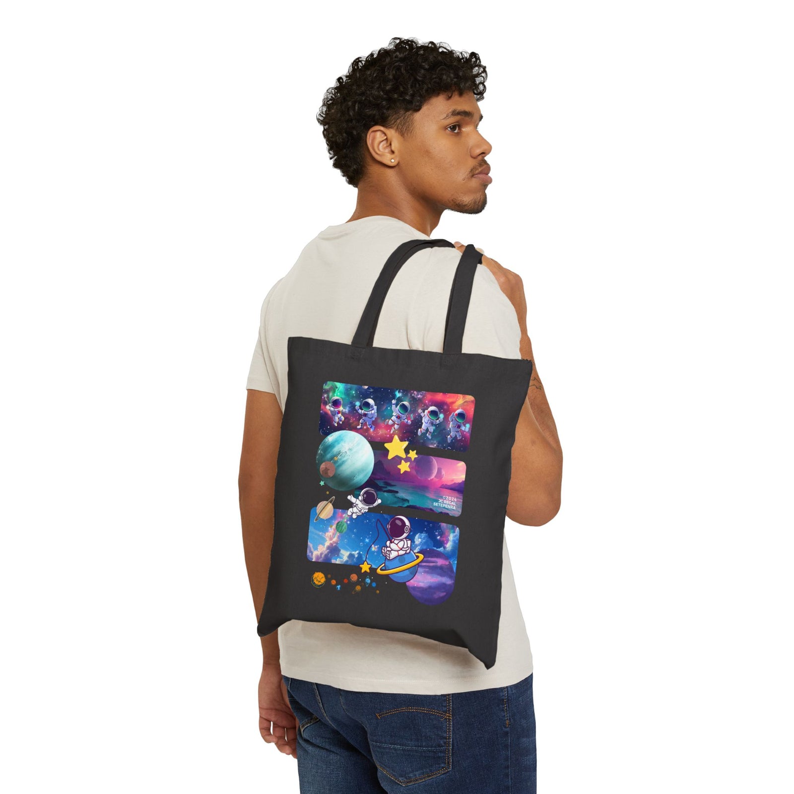 Astro Cosmo Cotton Canvas Tote Bag SETEPENRA Bags.