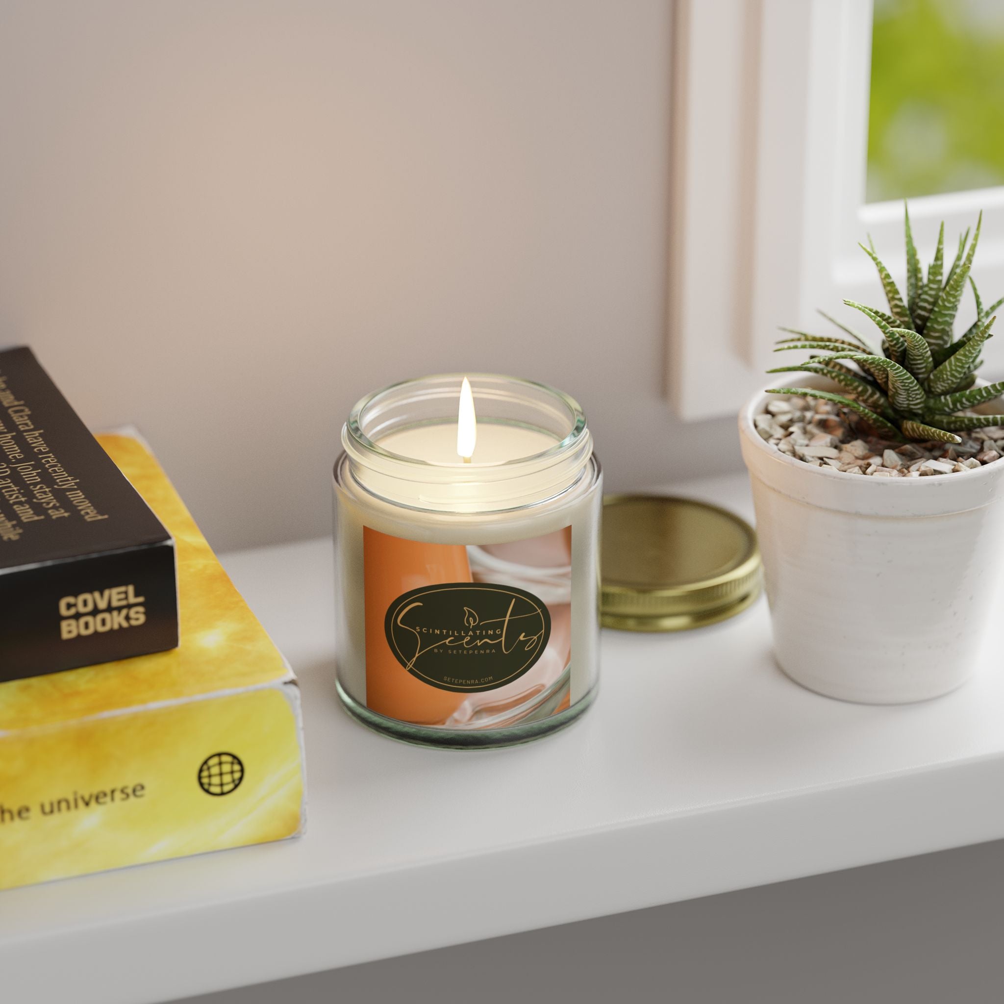 Scintillating Scents by SETEPENRA Scented Candles, Coconut Apricot Wax (4oz, 9oz)