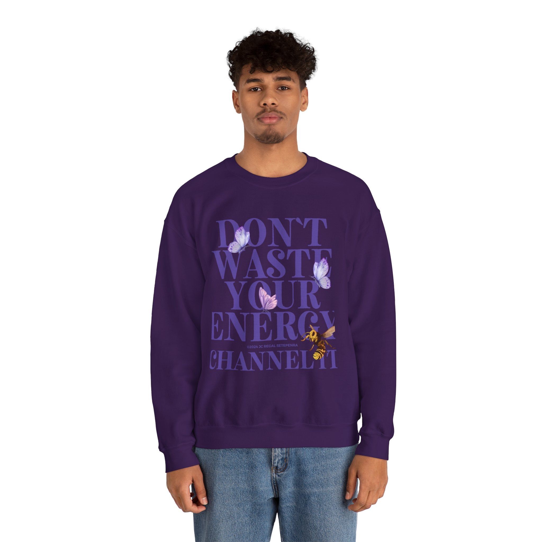 Channel It Unisex Heavy Blend™ Crewneck Sweatshirt (Purple Print)