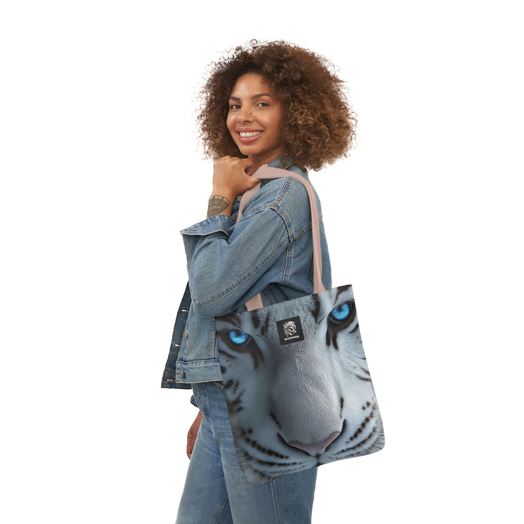 Primal Power Canvas Tote Bag, 5-Color Straps - White Tiger (2nd Edition)