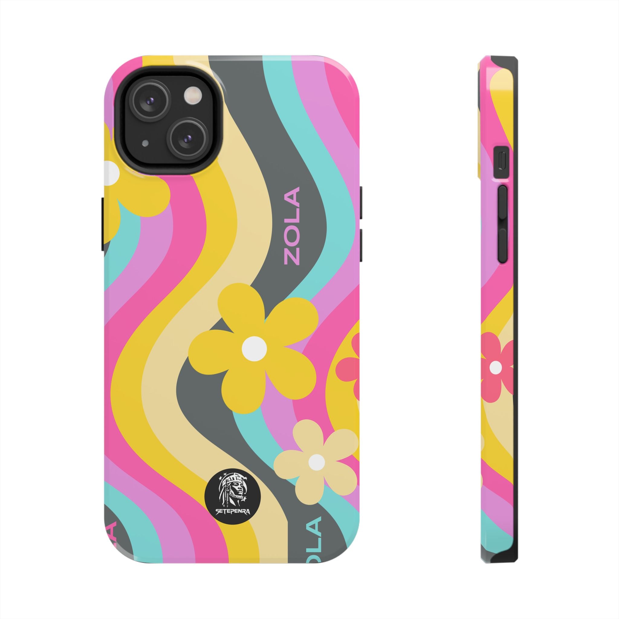 Zola Tough Phone Case (For iPhone, Galaxy & More) - Dark Grey Wave