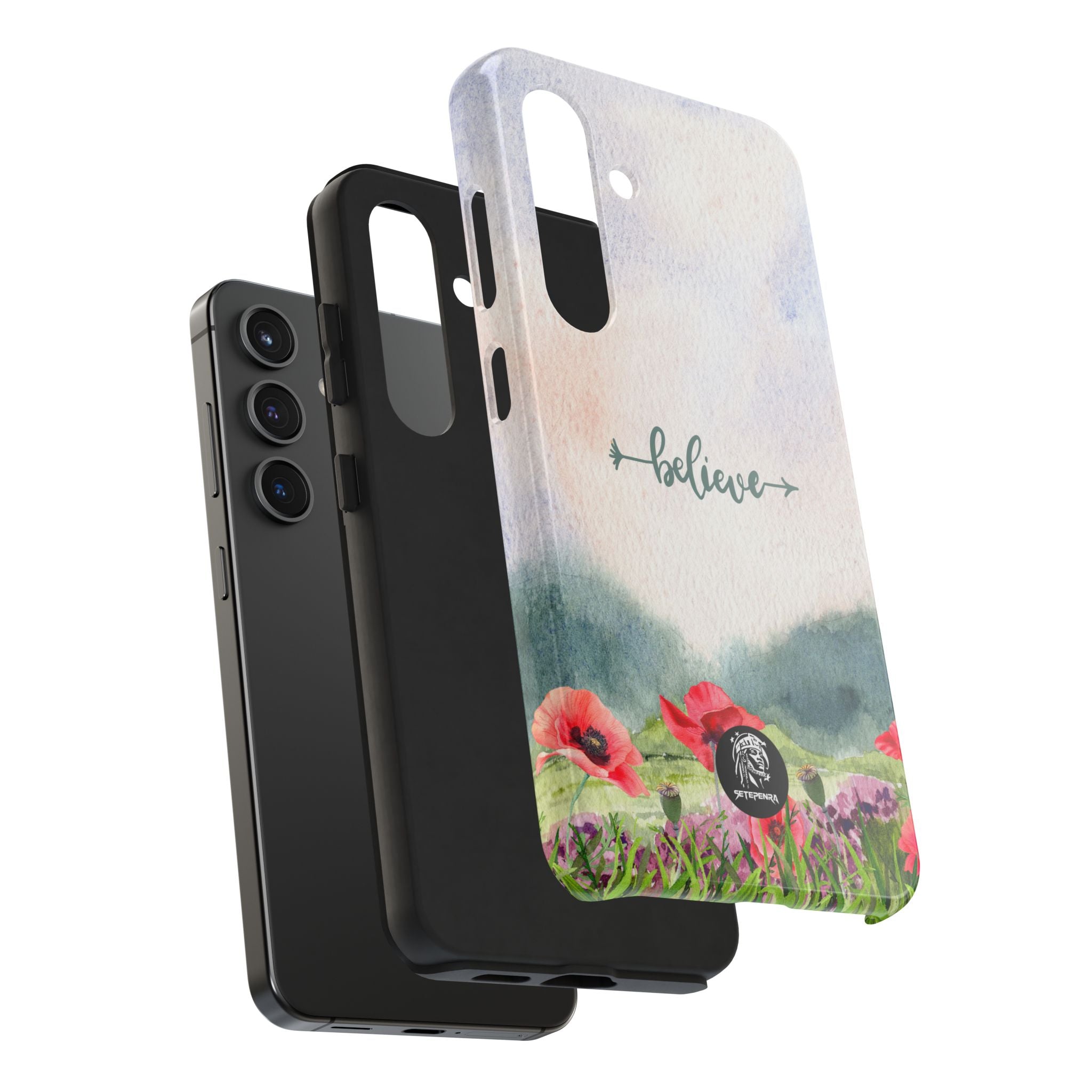 Believe Tough Phone Case (For iPhone, Galaxy & More) - Watercolor Flower
