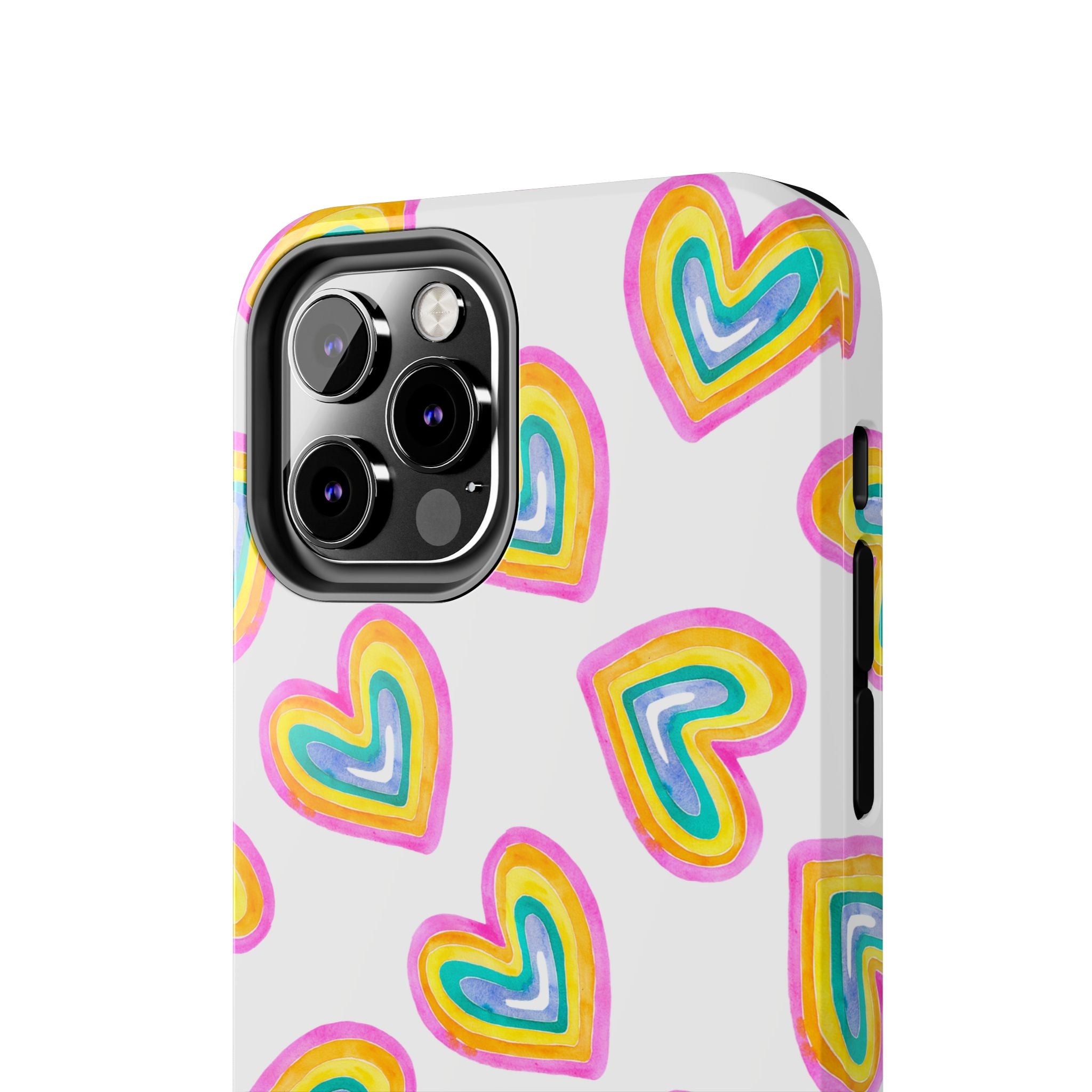 Rainbow Heart Tough Phone Case — Durable Cute Protective Phone Cover