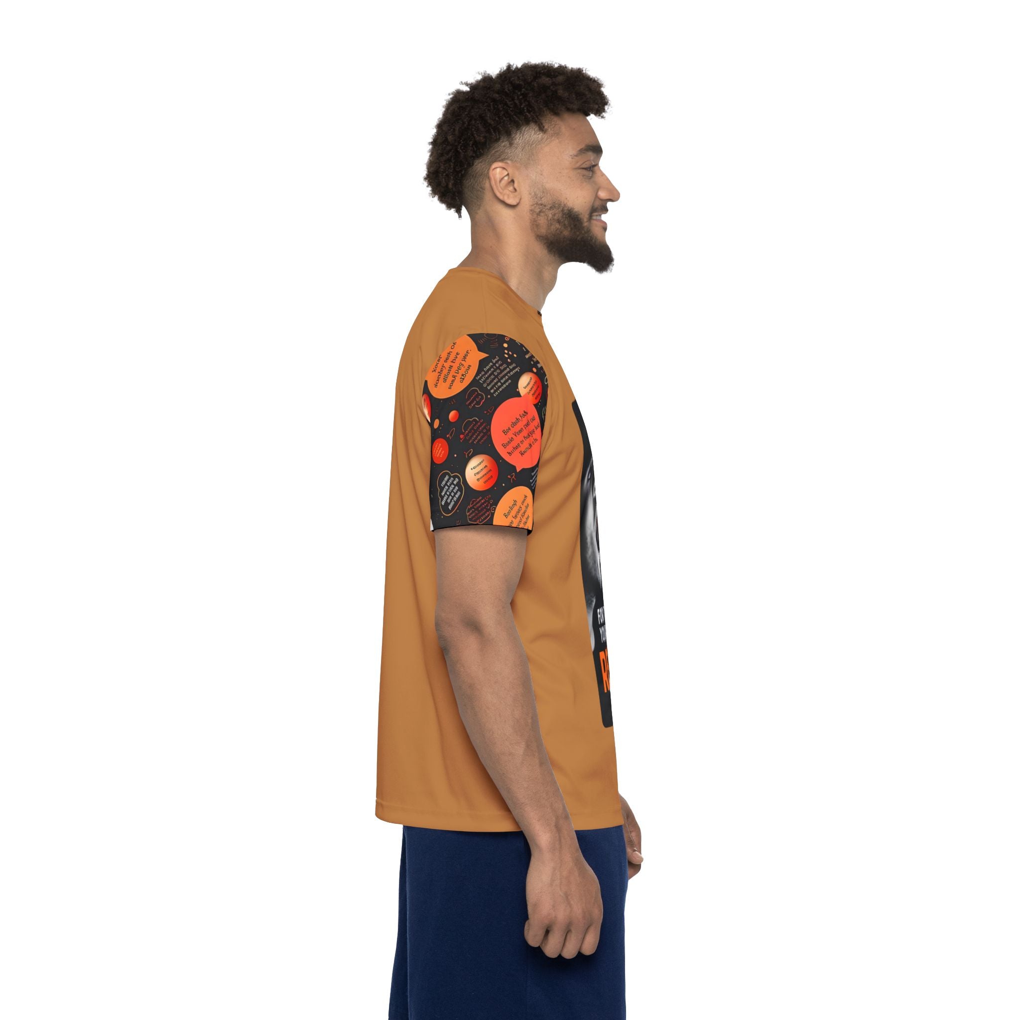 Mind Your Words Men's Sports Jersey (Light Brown) SETEPENRA All Over Prints.