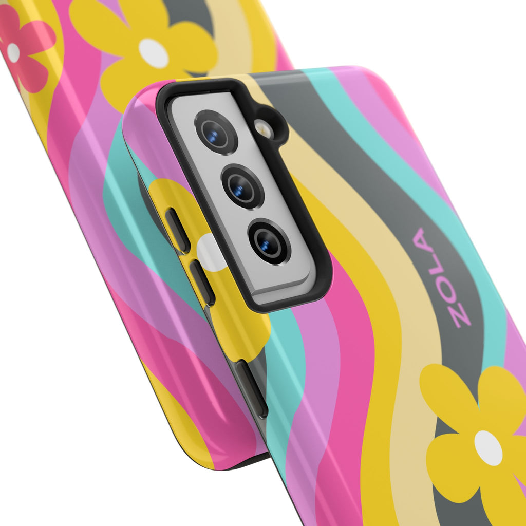 Zola Tough Phone Case (For iPhone, Galaxy & More) - Dark Grey Wave