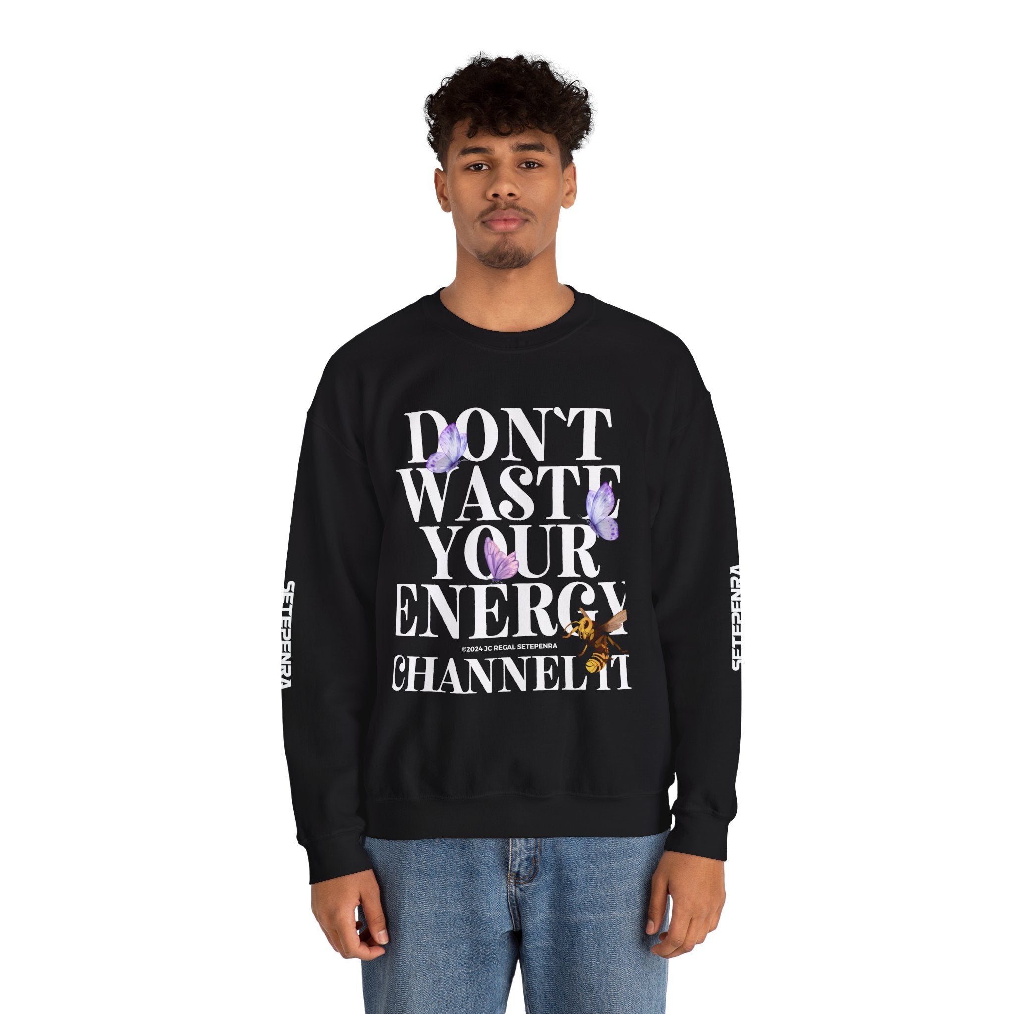 Channel It Unisex Heavy Blend™ Crewneck Sweatshirt (White Print) SETEPENRA Sweatshirt.