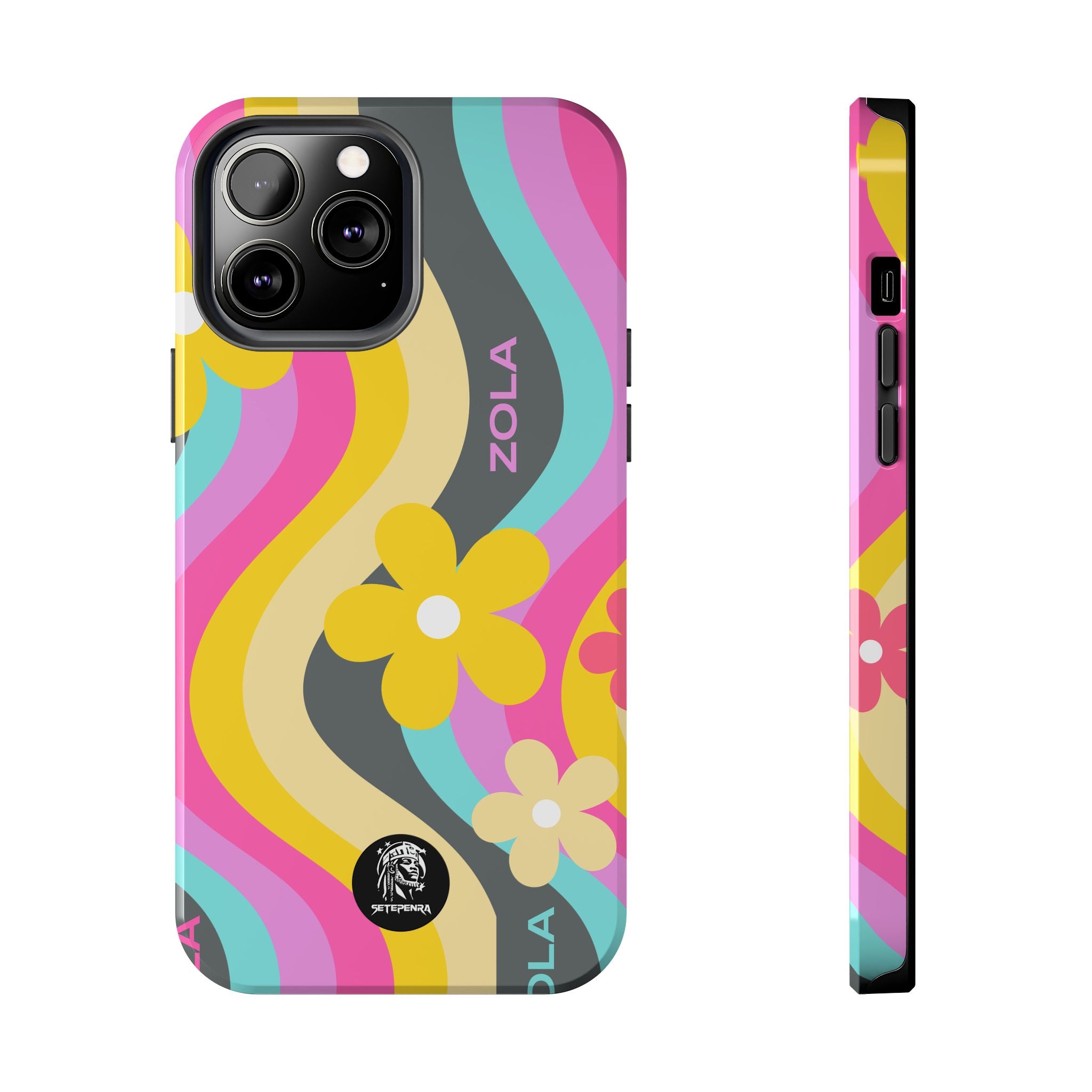 Zola Tough Phone Case (For iPhone, Galaxy & More) - Dark Grey Wave SETEPENRA Phone Case.