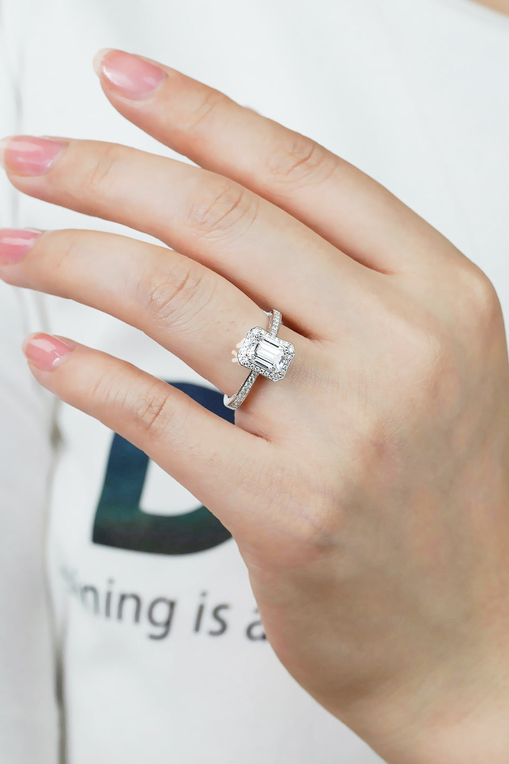 1 Carat Moissanite 925 Sterling Silver Halo Ring SETEPENRA .