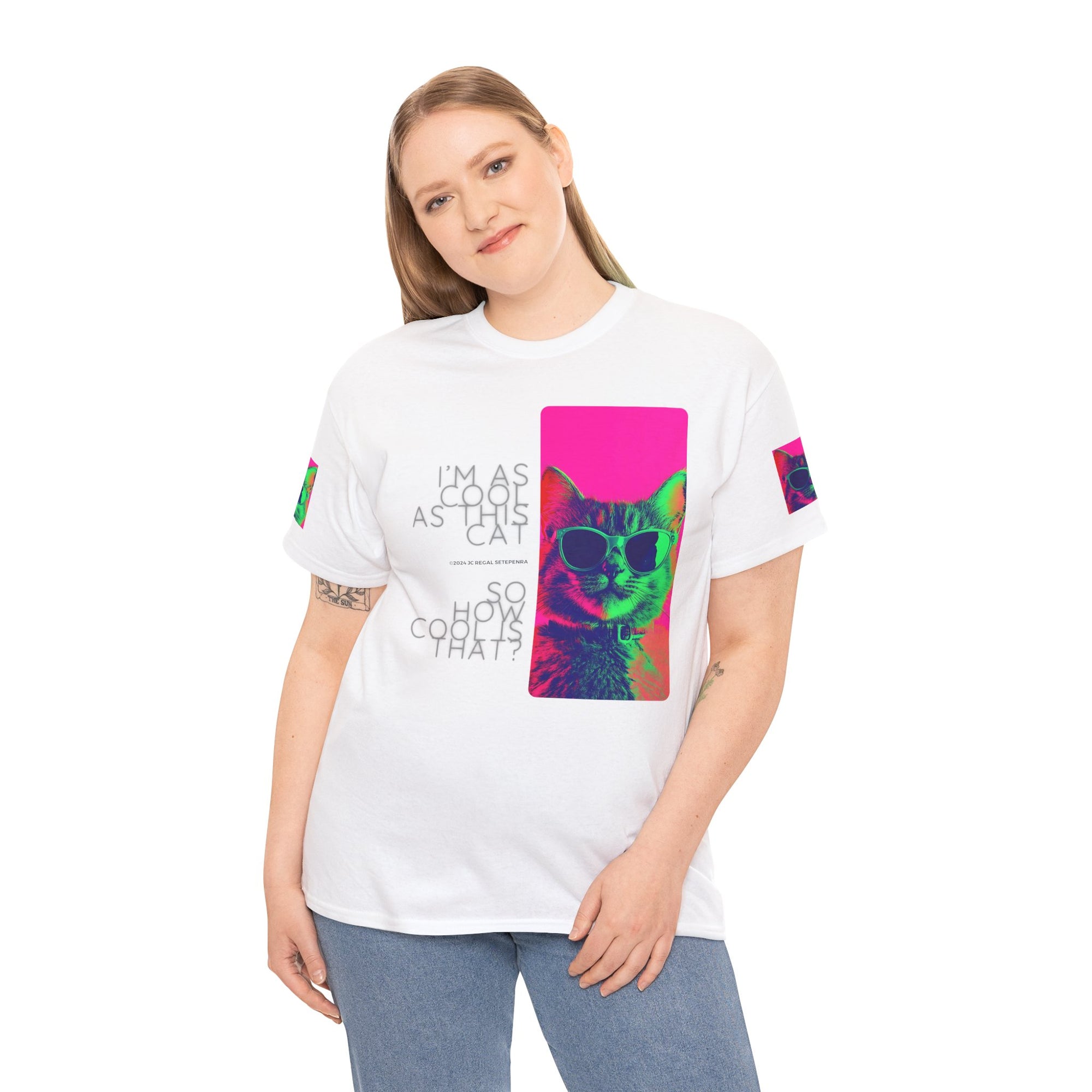 Cool Cat (Whiskers 1) Unisex Heavy Cotton Tee