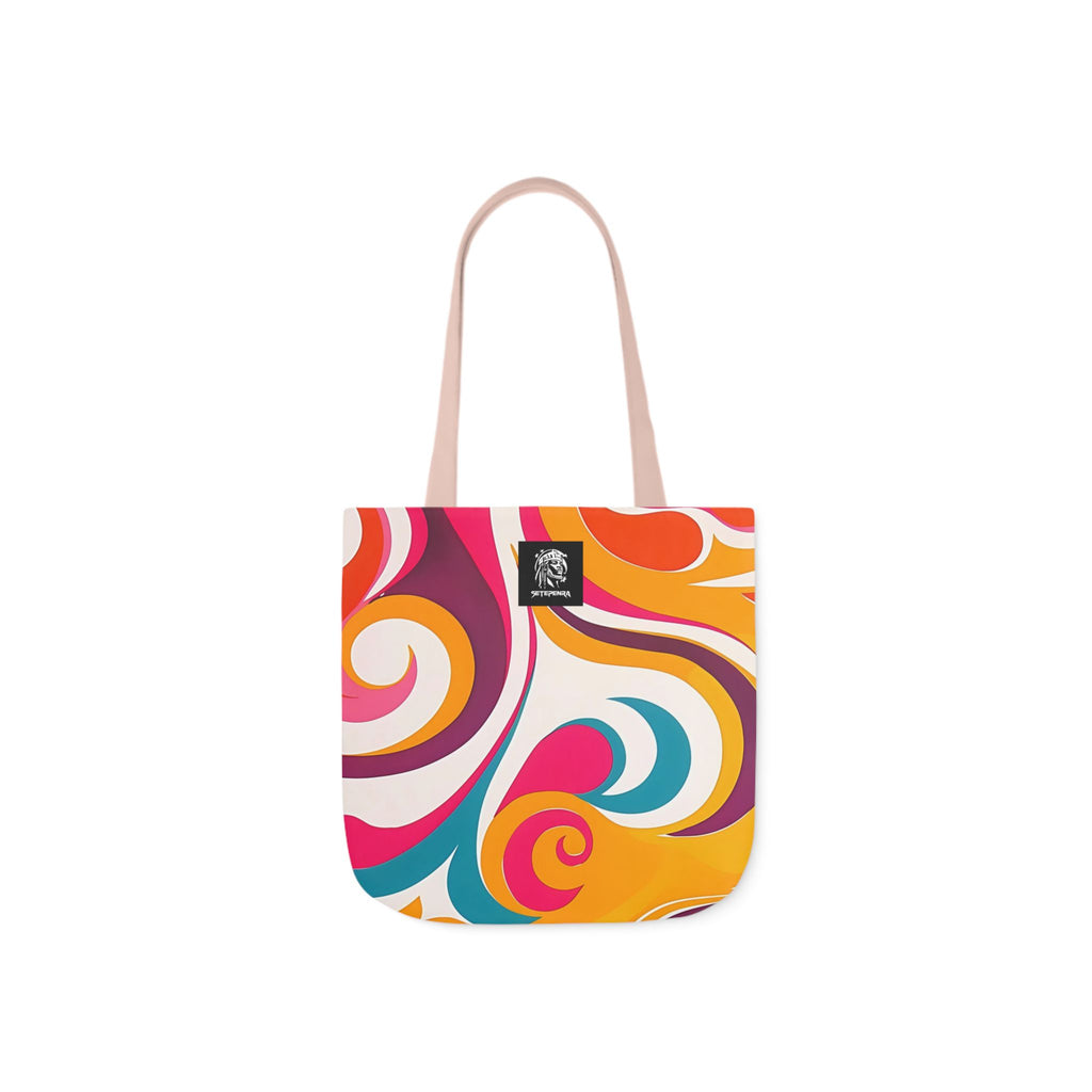 Golden Kandi Swirl  Canvas Tote Bag, 5-Color Straps SETEPENRA Accessories.