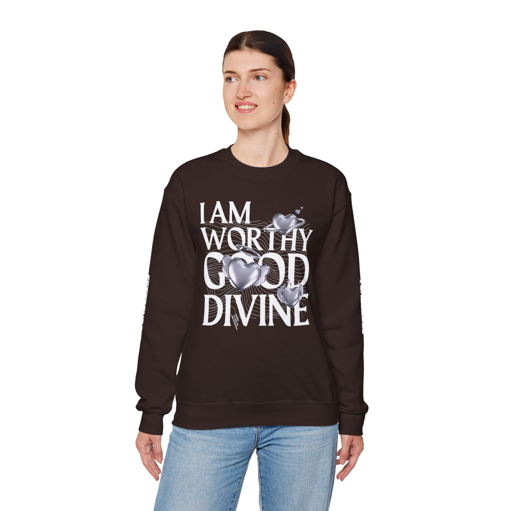 I AM WORTHY GOOD DIVINE Unisex Heavy Blend™ Crewneck Sweatshirt
