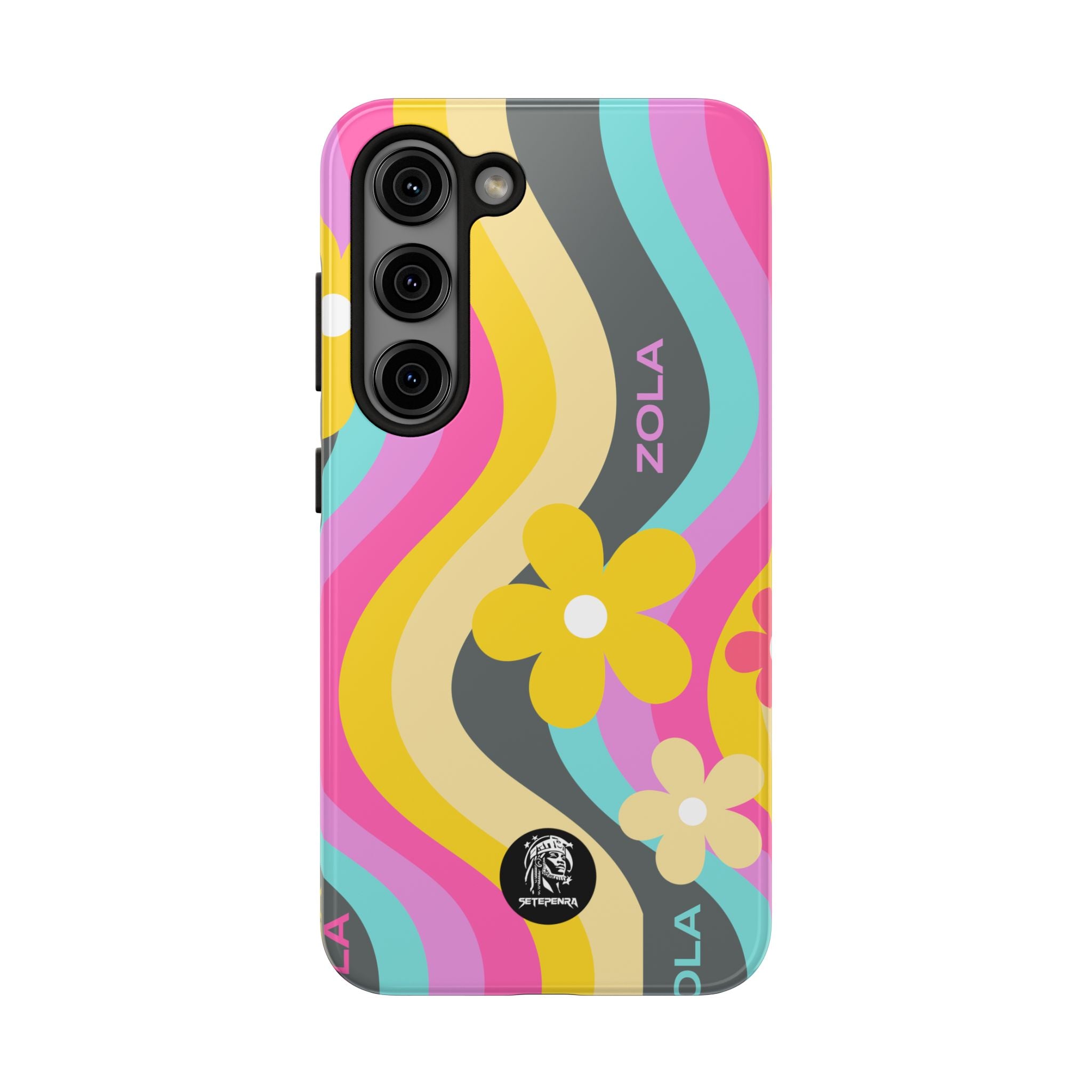 Zola Tough Phone Case (For iPhone, Galaxy & More) - Dark Grey Wave