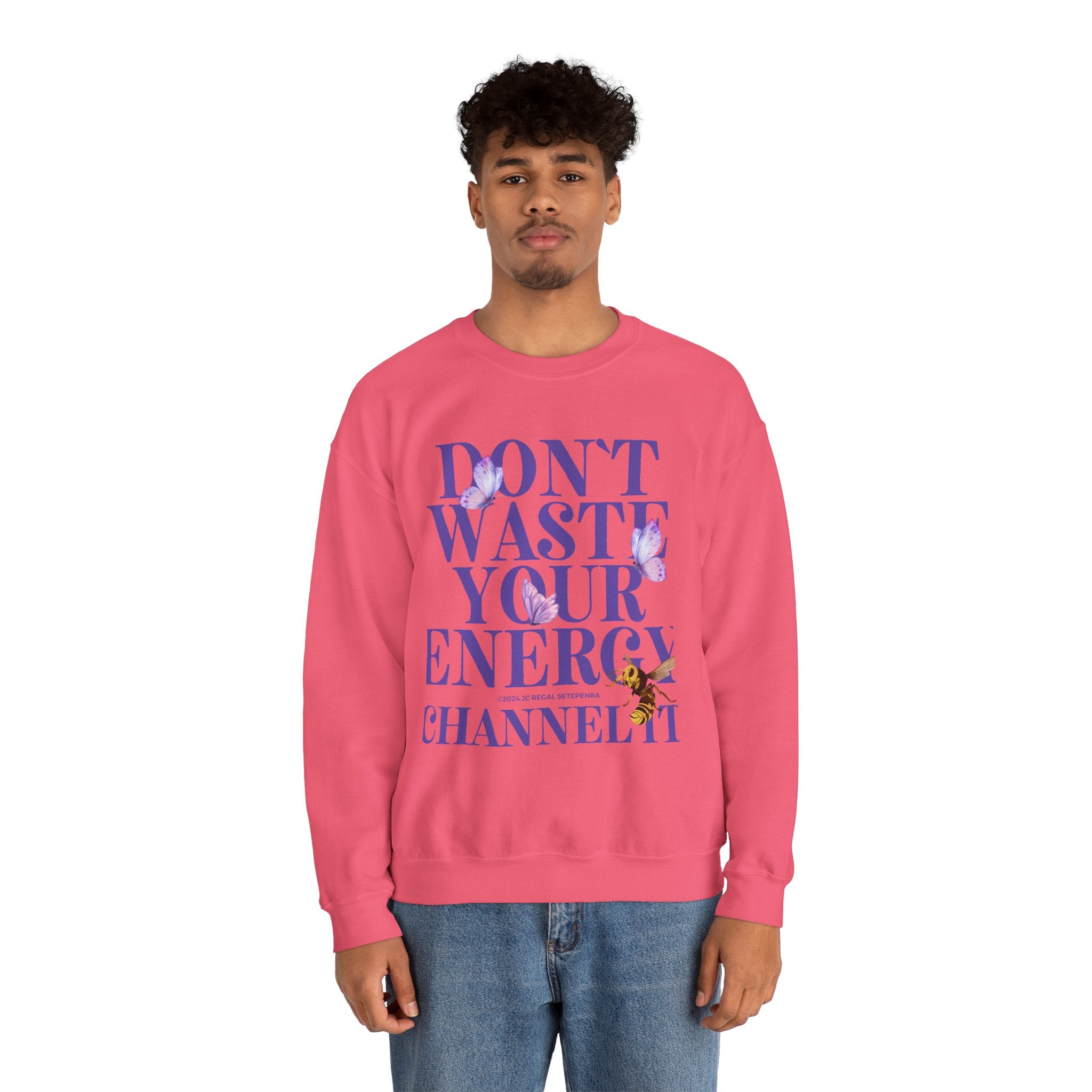 Channel It Unisex Heavy Blend™ Crewneck Sweatshirt (Purple Print)