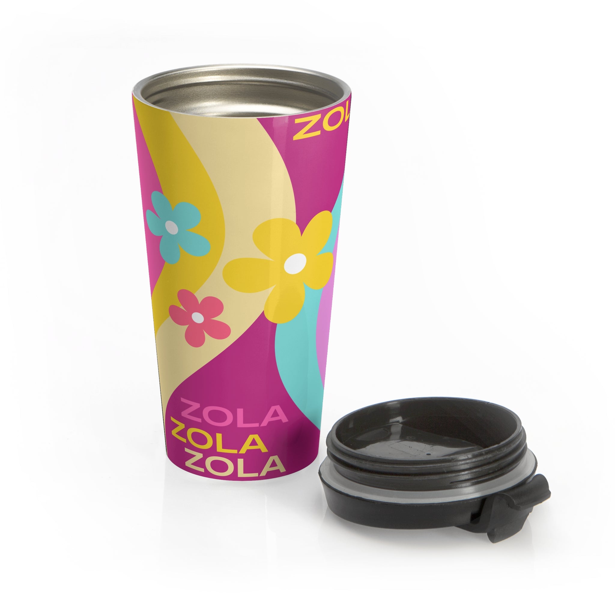Zola Wave Stainless Steel Travel Mug, 15oz SETEPENRA Mug.