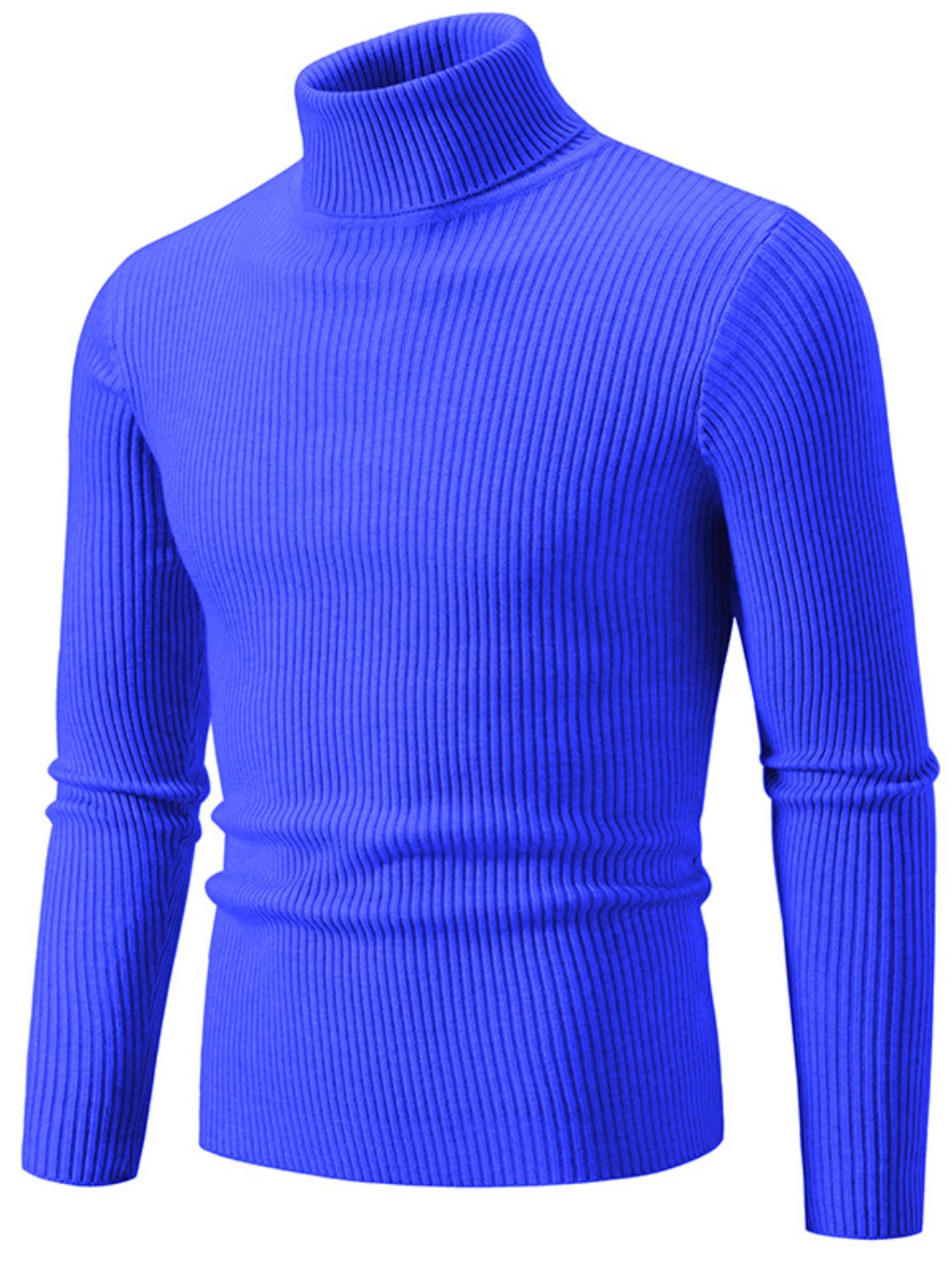 Men's Turtleneck Long Sleeve Ribbed Sweater SETEPENRA .