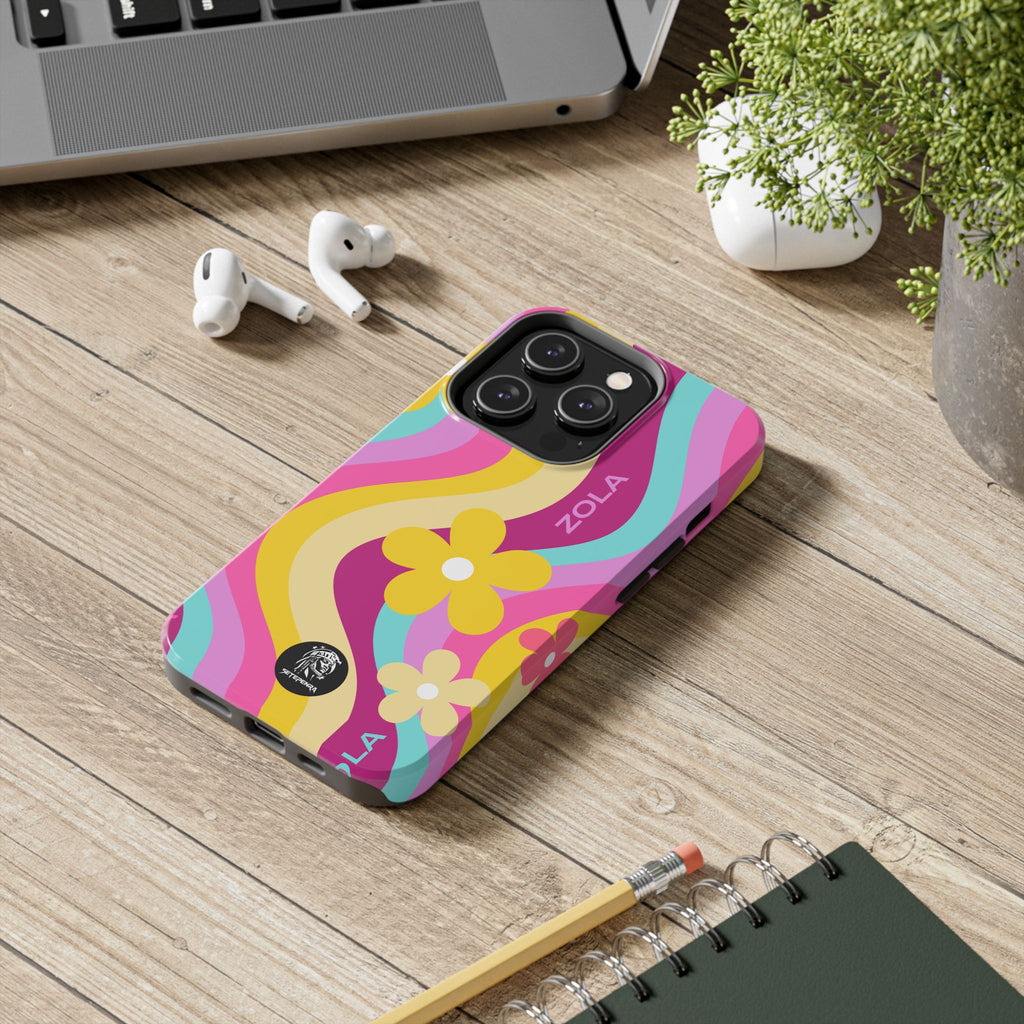 Zola Tough Phone Case (For iPhone, Galaxy & More) - Pink Wave