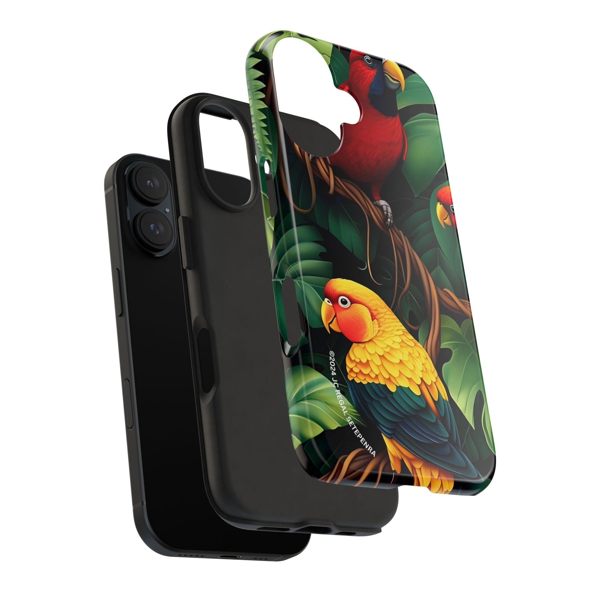Tri-Parrot Tough Phone Case (For iPhone, Galaxy & More)