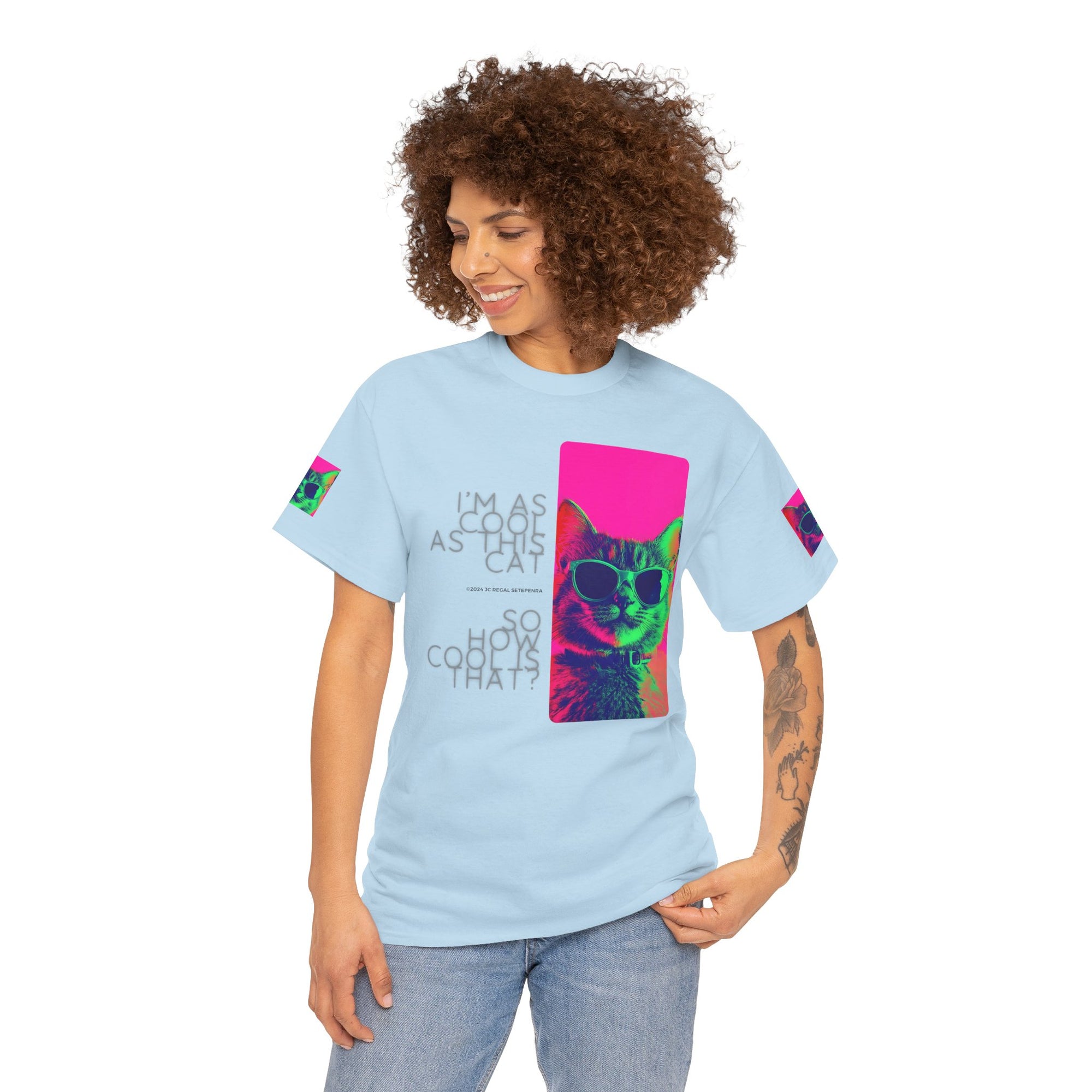 Cool Cat (Whiskers 1) Unisex Heavy Cotton Tee