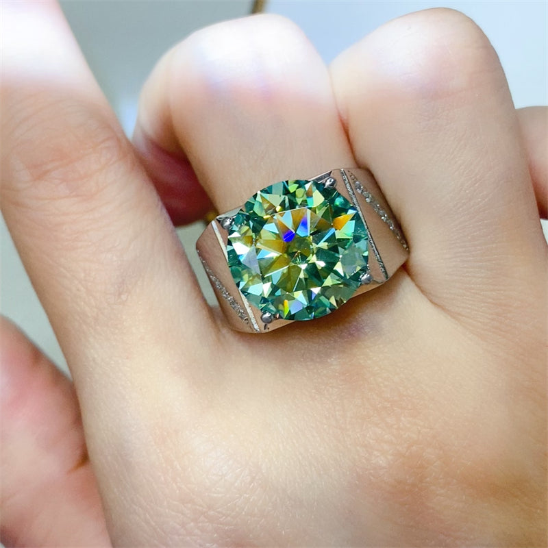 10 Carat Moissanite 925 Sterling Silver Signet Ring SETEPENRA .