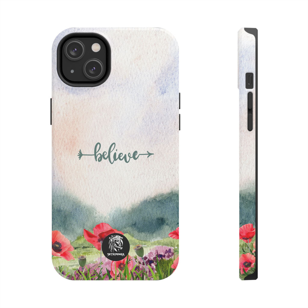 Believe Tough Phone Case (For iPhone, Galaxy & More) - Watercolor Flower