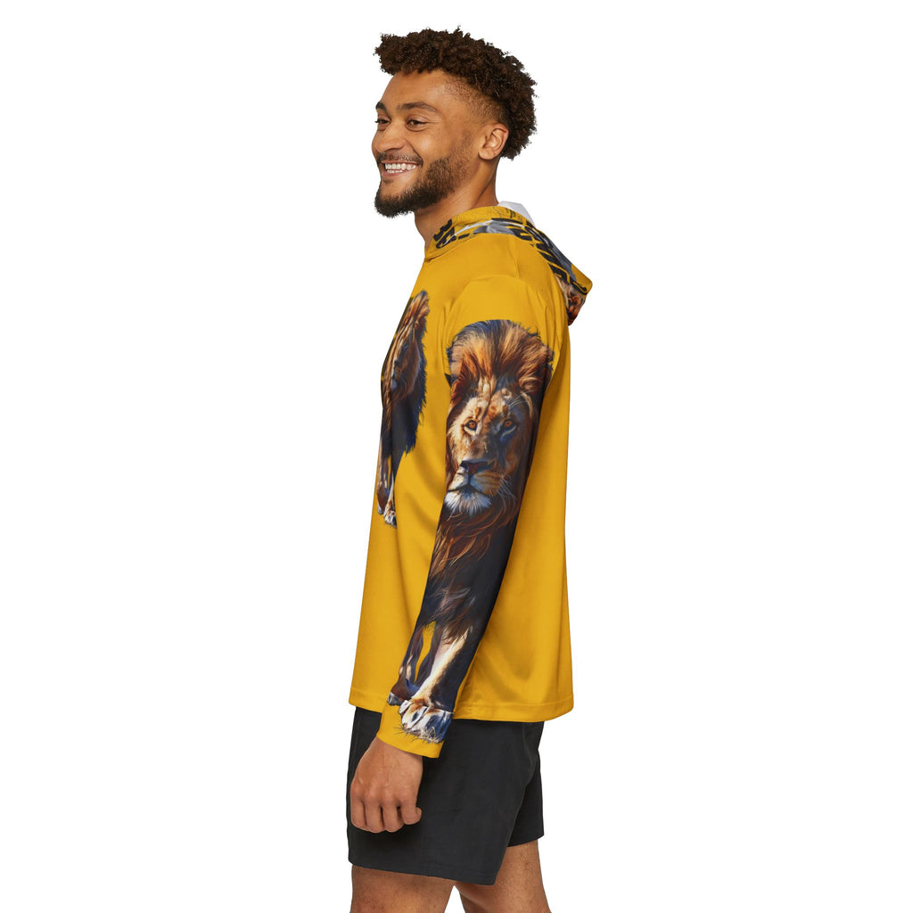 You Become What You Believe Men's Sports Warmup Hoodie (Gold) SETEPENRA All Over Prints.