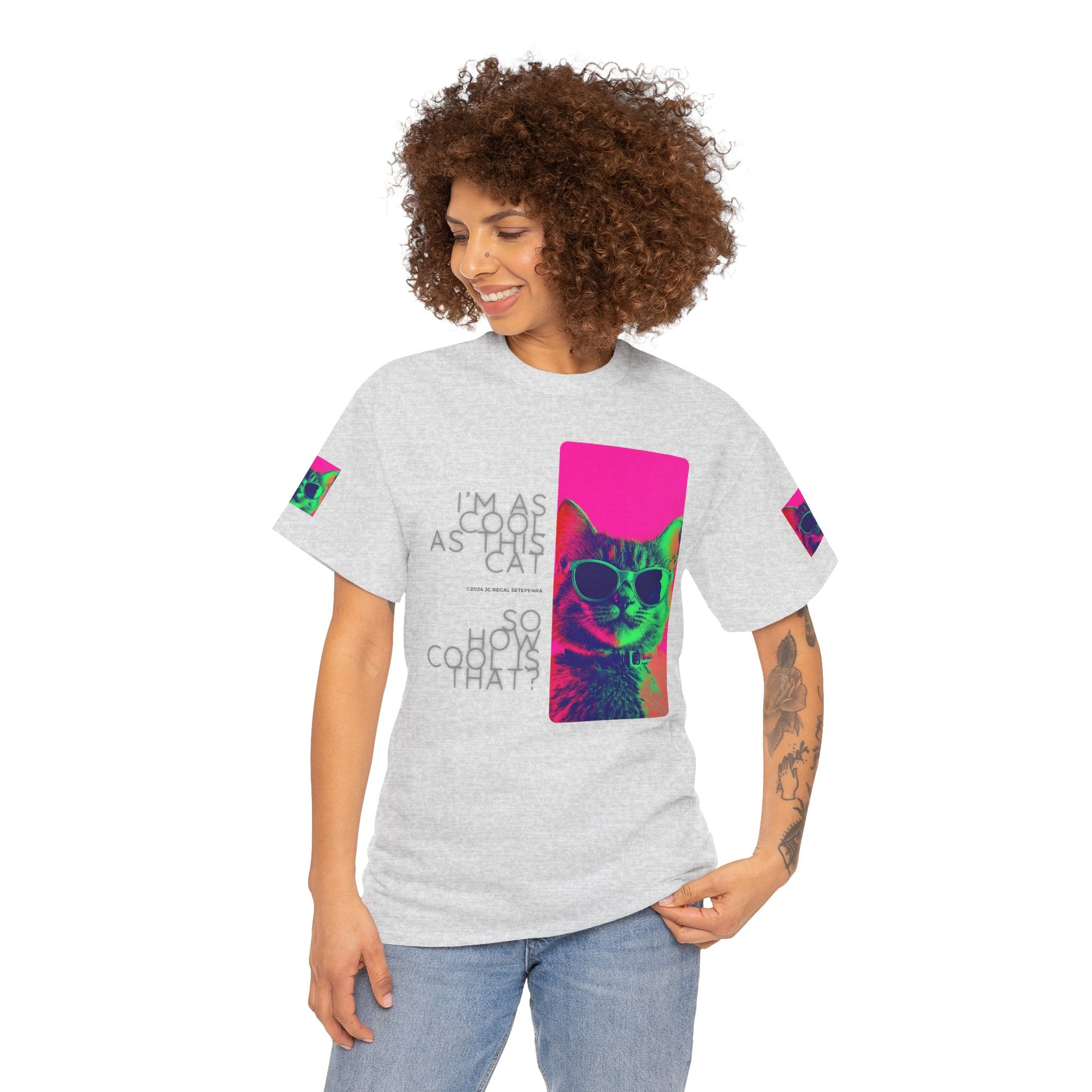 Cool Cat (Whiskers 1) Unisex Heavy Cotton Tee
