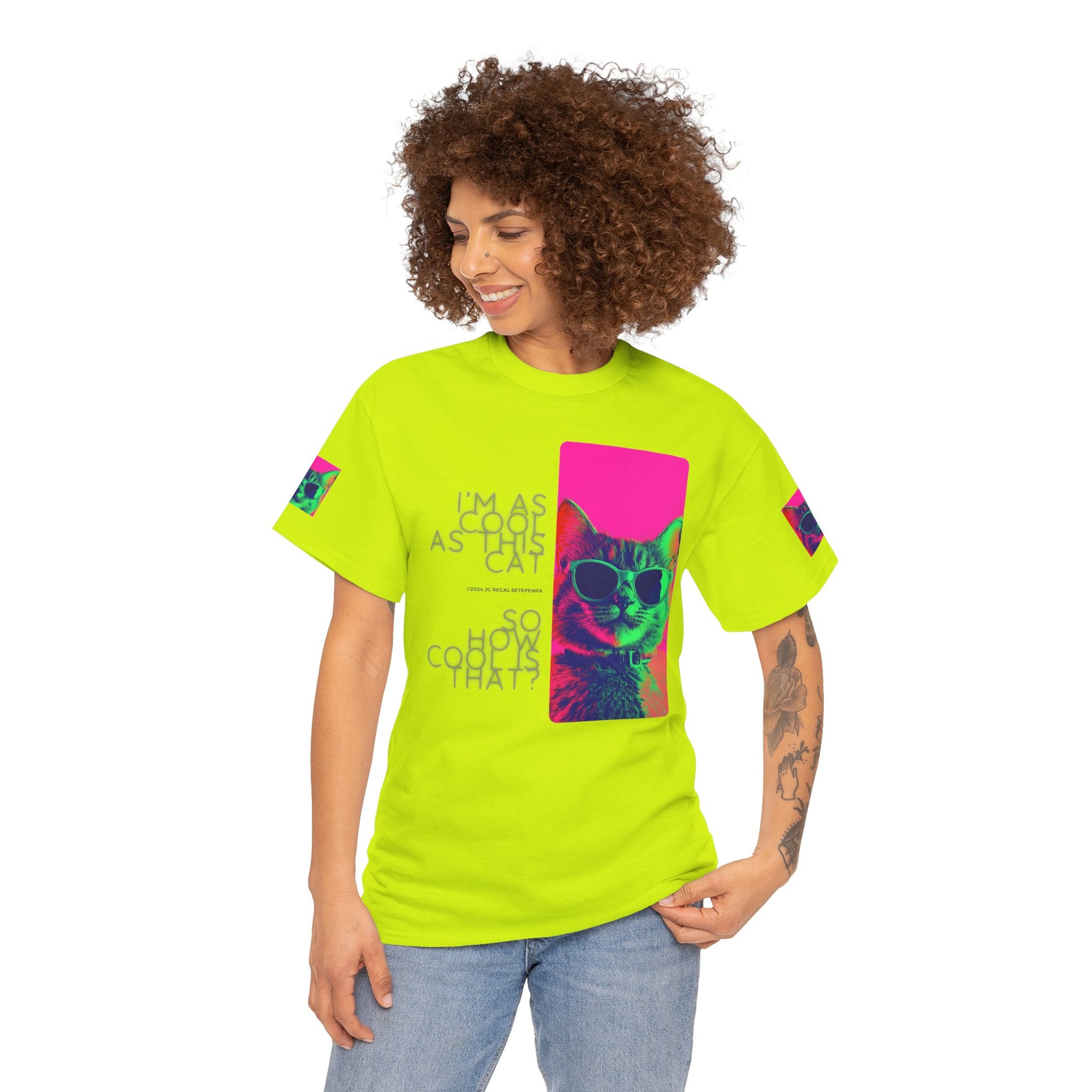 Cool Cat (Whiskers 1) Unisex Heavy Cotton Tee