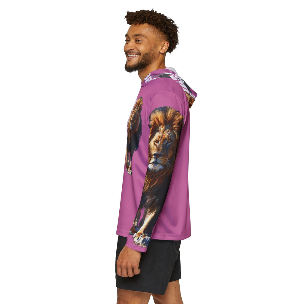 You Become What You Believe Men's Sports Warmup Hoodie (Light Pink) SETEPENRA All Over Prints.