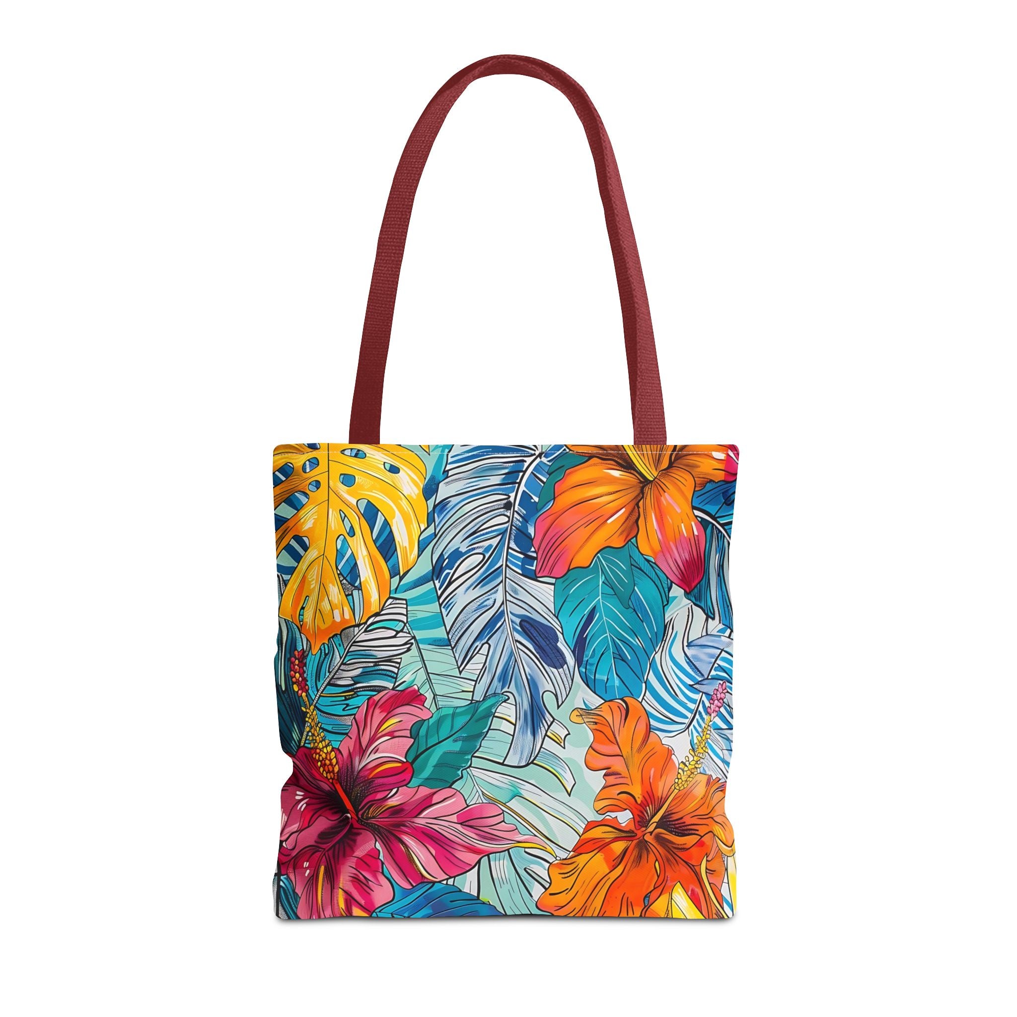Monstera Hibiscus Tote Bag SETEPENRA Bags.