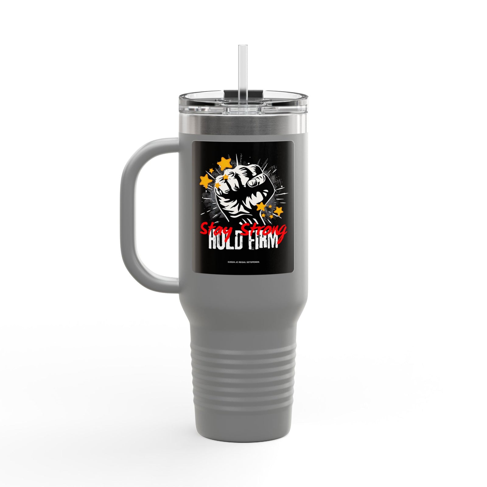 Stay Strong Hold Firm Insulated Travel Mug, 40oz olive green