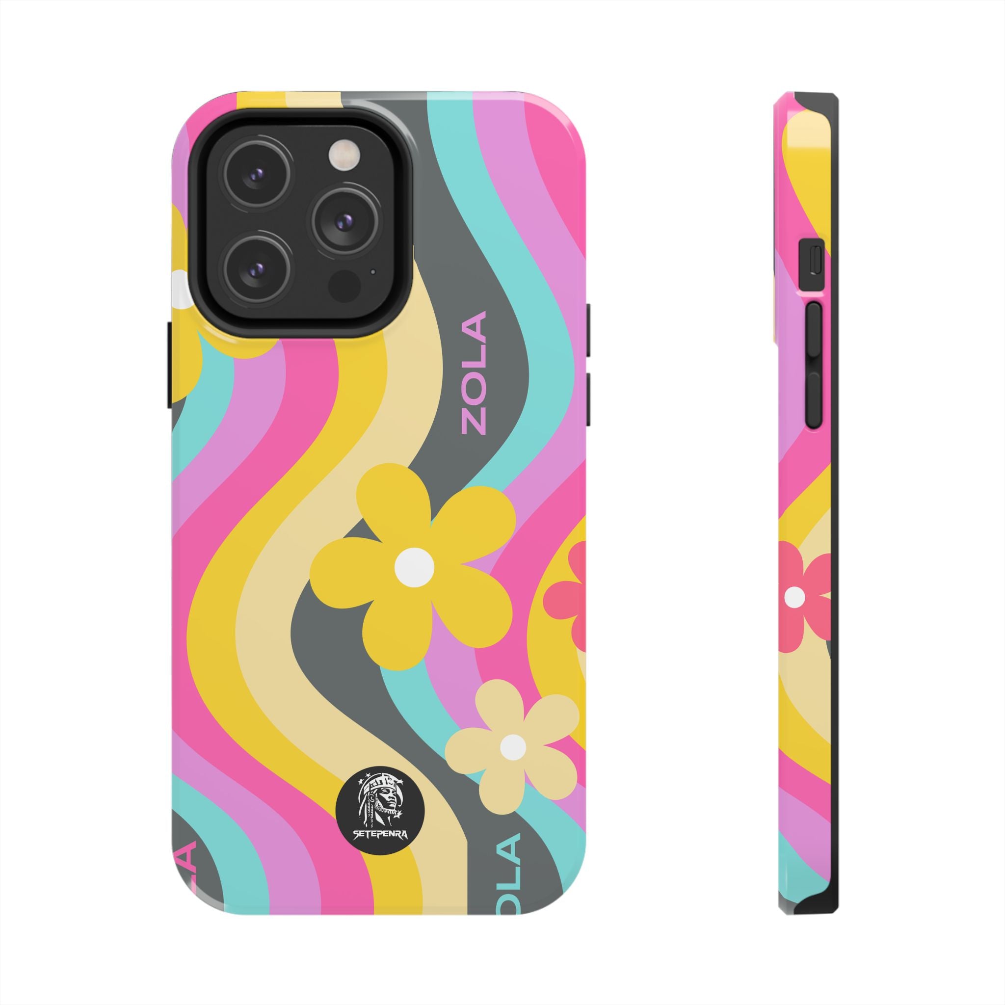 Zola Tough Phone Case (For iPhone, Galaxy & More) - Dark Grey Wave