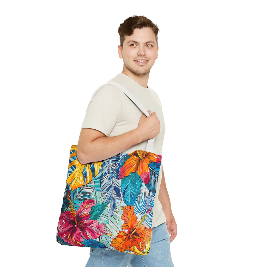 Monstera Hibiscus Tote Bag