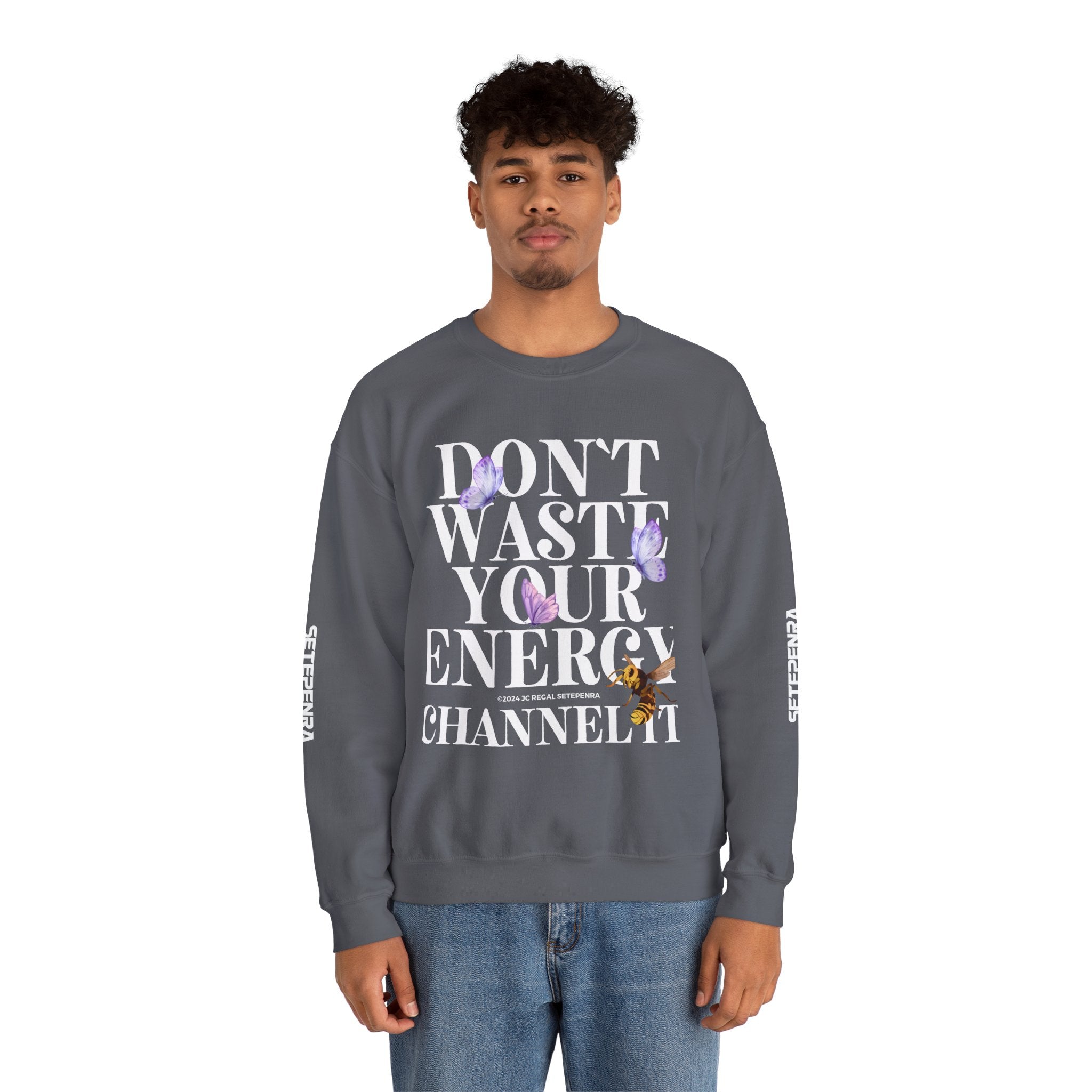 Channel It Unisex Heavy Blend™ Crewneck Sweatshirt (White Print)