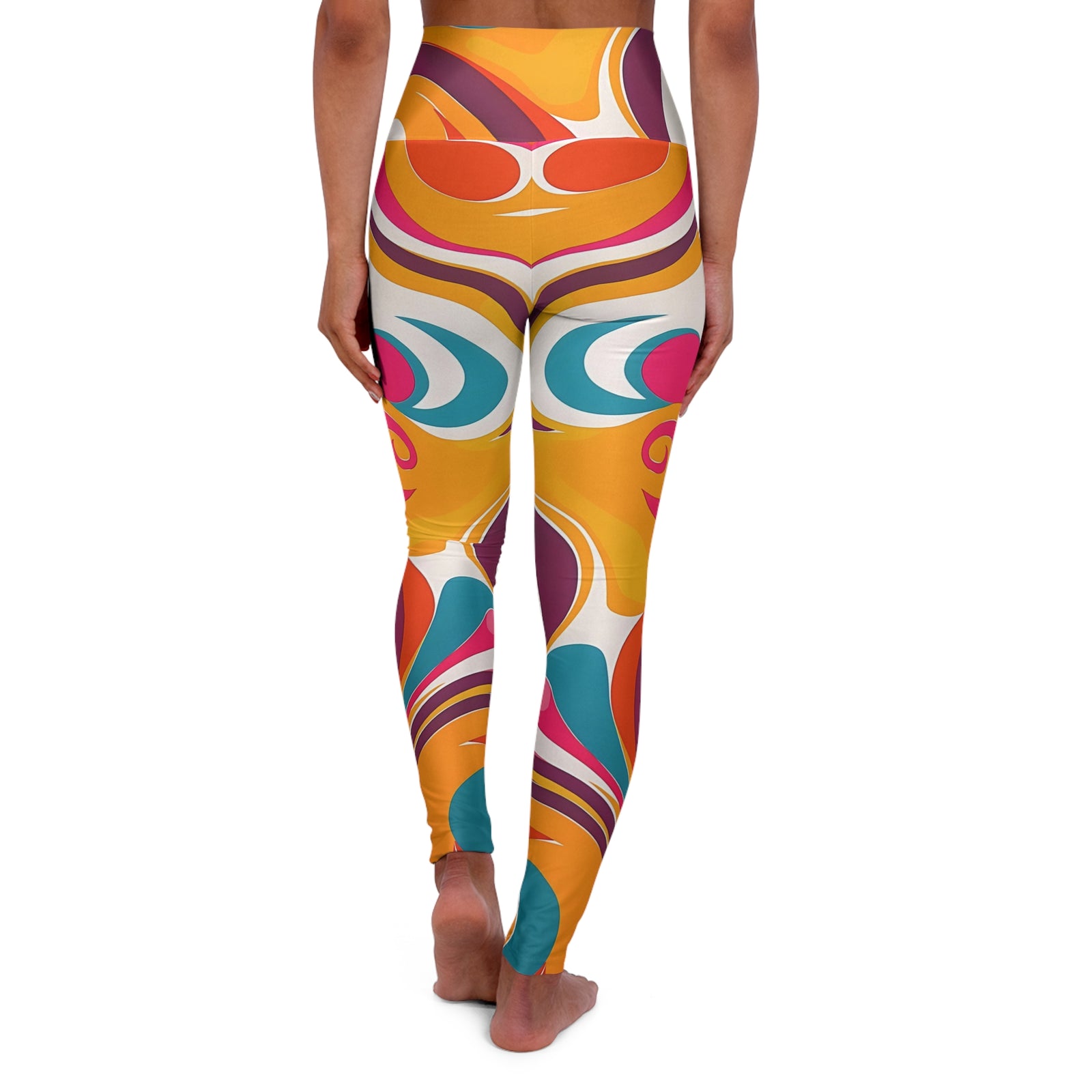 Golden Kandi Swirl High Waisted Yoga Leggings SETEPENRA All Over Prints.