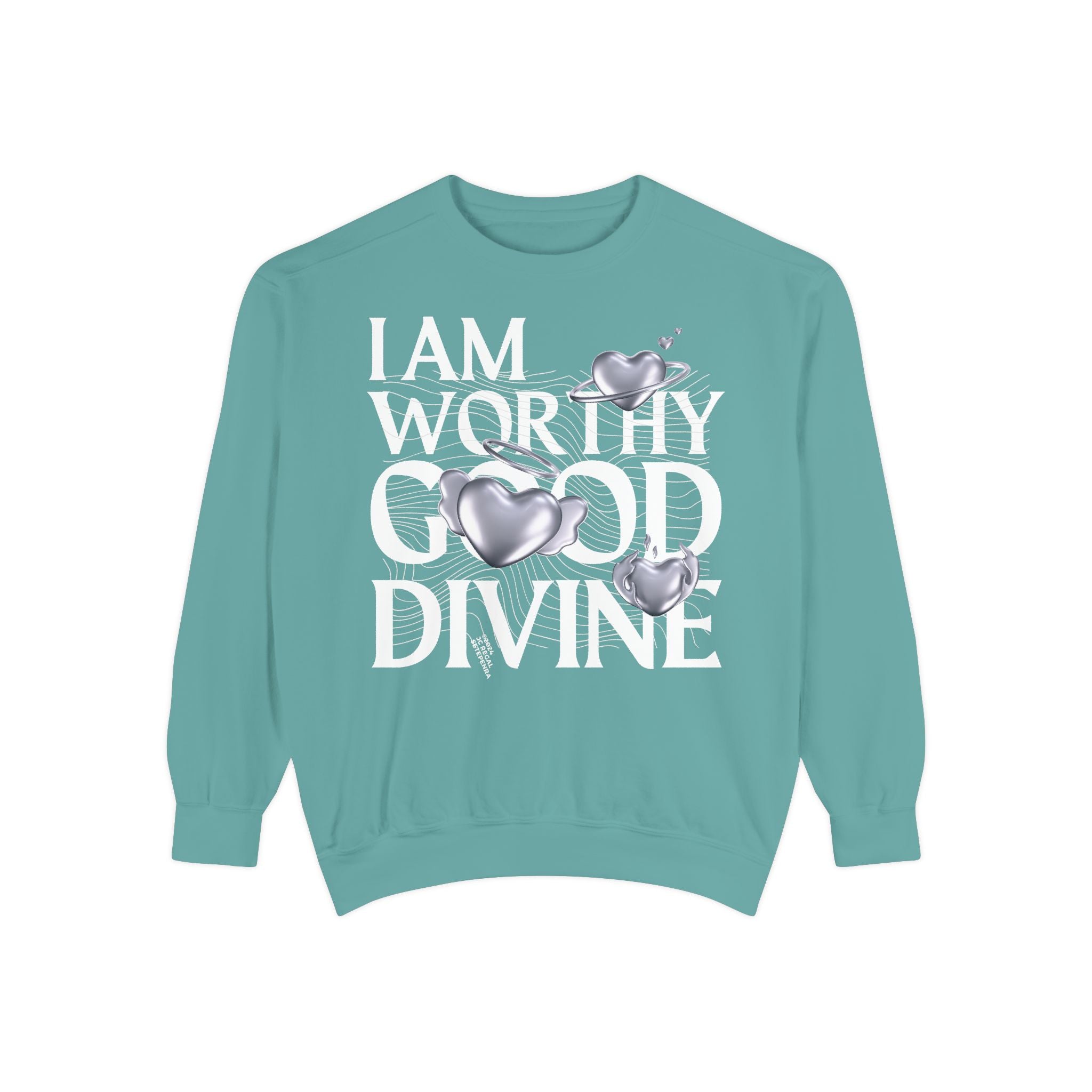 I AM WORTHY GOOD DIVINE Unisex Garment-Dyed Sweatshirt SETEPENRA Sweatshirt.